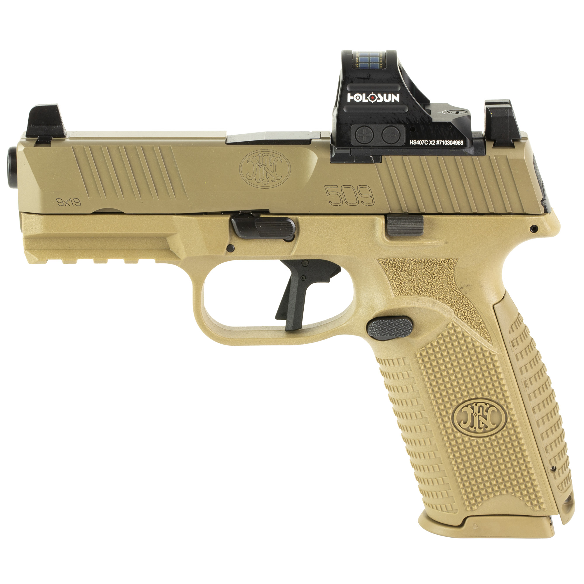 FN 509 MRD Striker Fired 4″ 9mm 17rd Optic Height Sights – Flat Dark Earth