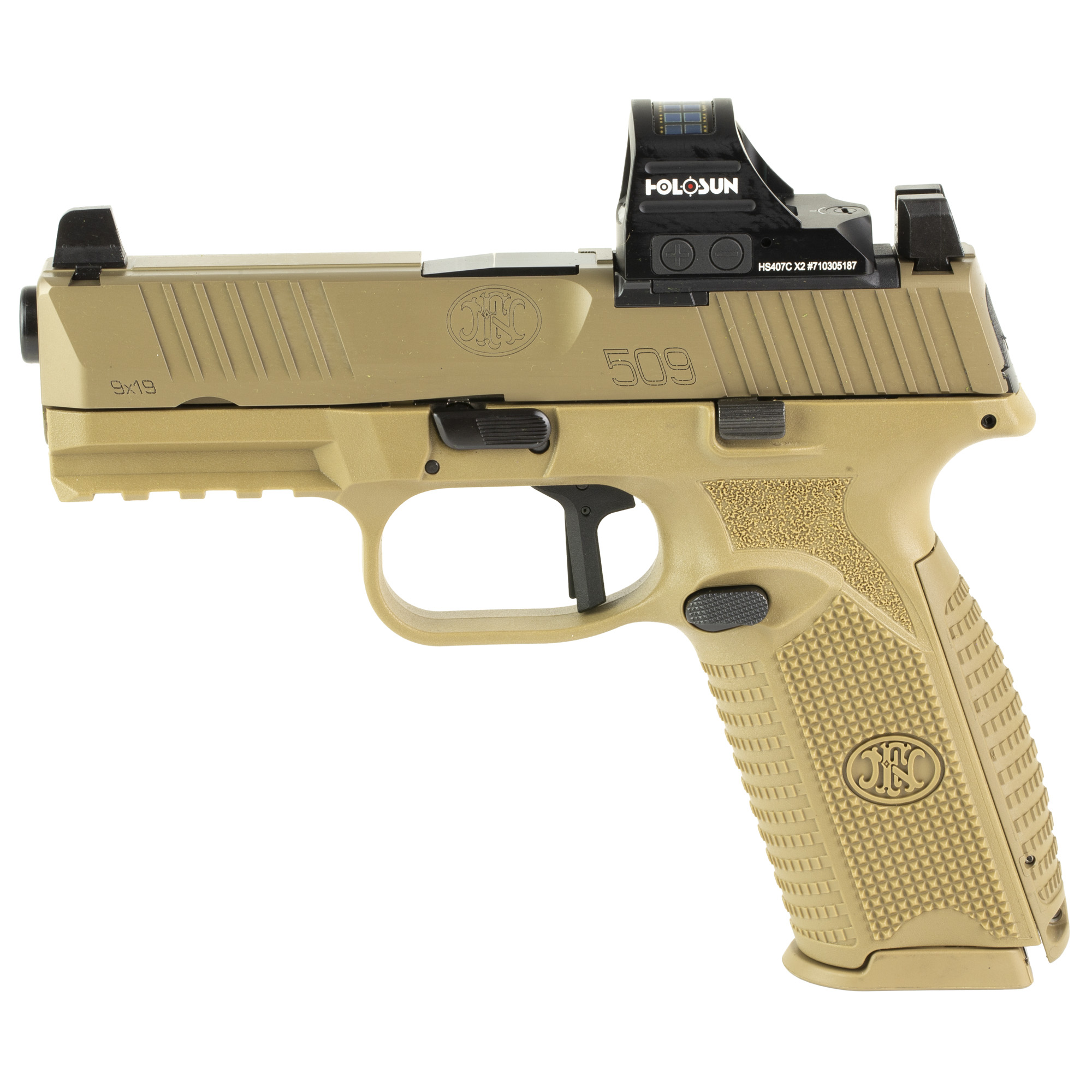 FN 509 MRD Striker Fired 4″ 9mm 10rd Optic Height Sights – Flat Dark Earth