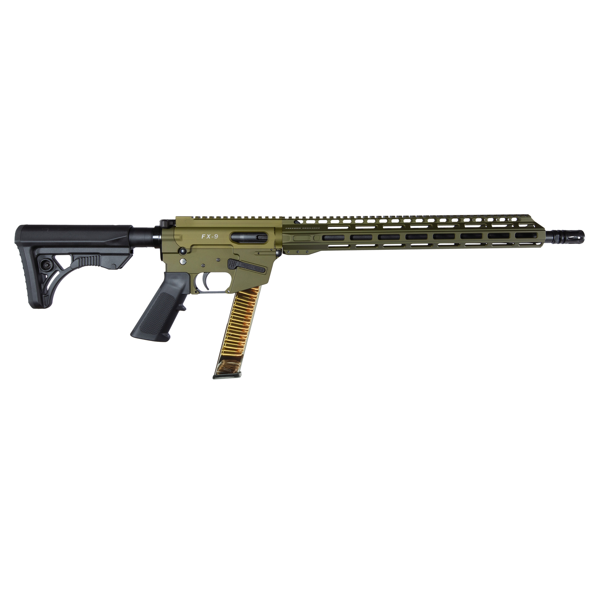 Freedom Ordnance FX9 Elite AR 16″ 9mm 32rd Optics Ready – Olive Drab Green