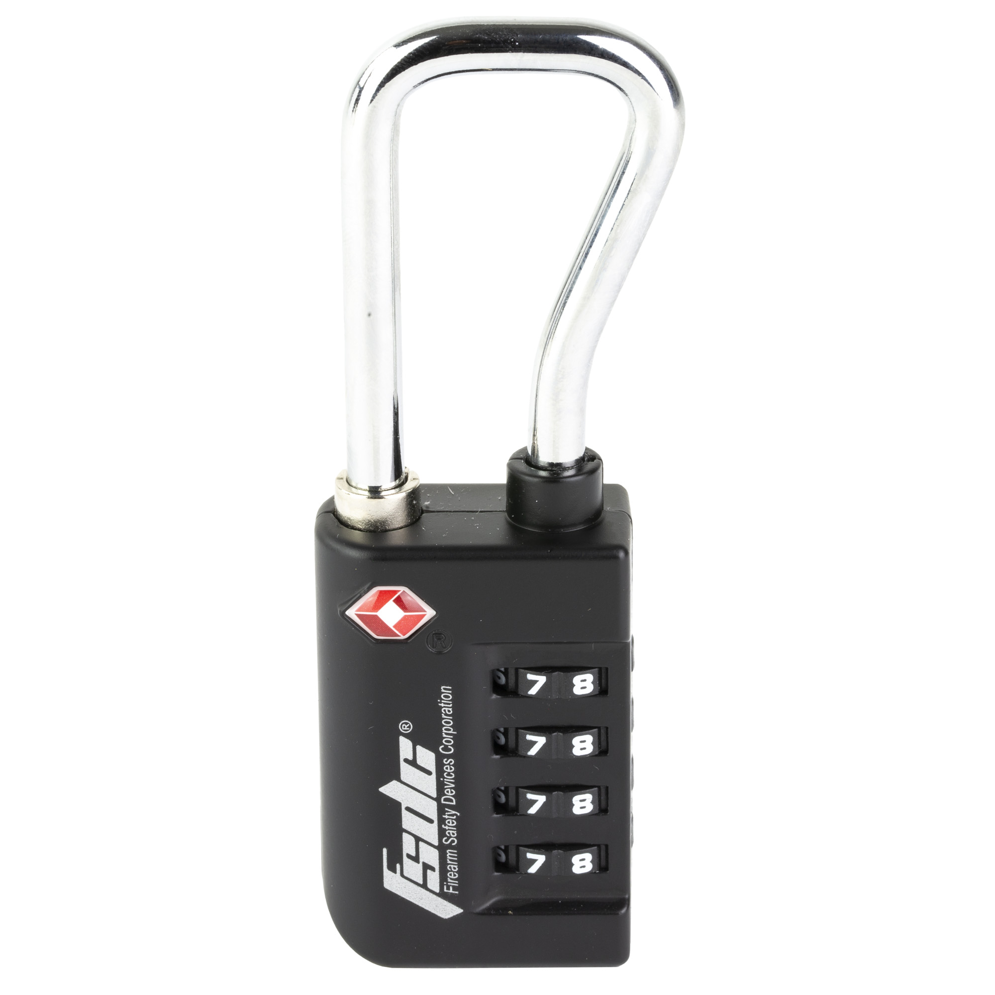 FSDC Resettable 4-Dial TSA Combination Lock w/Steel Sha – Black