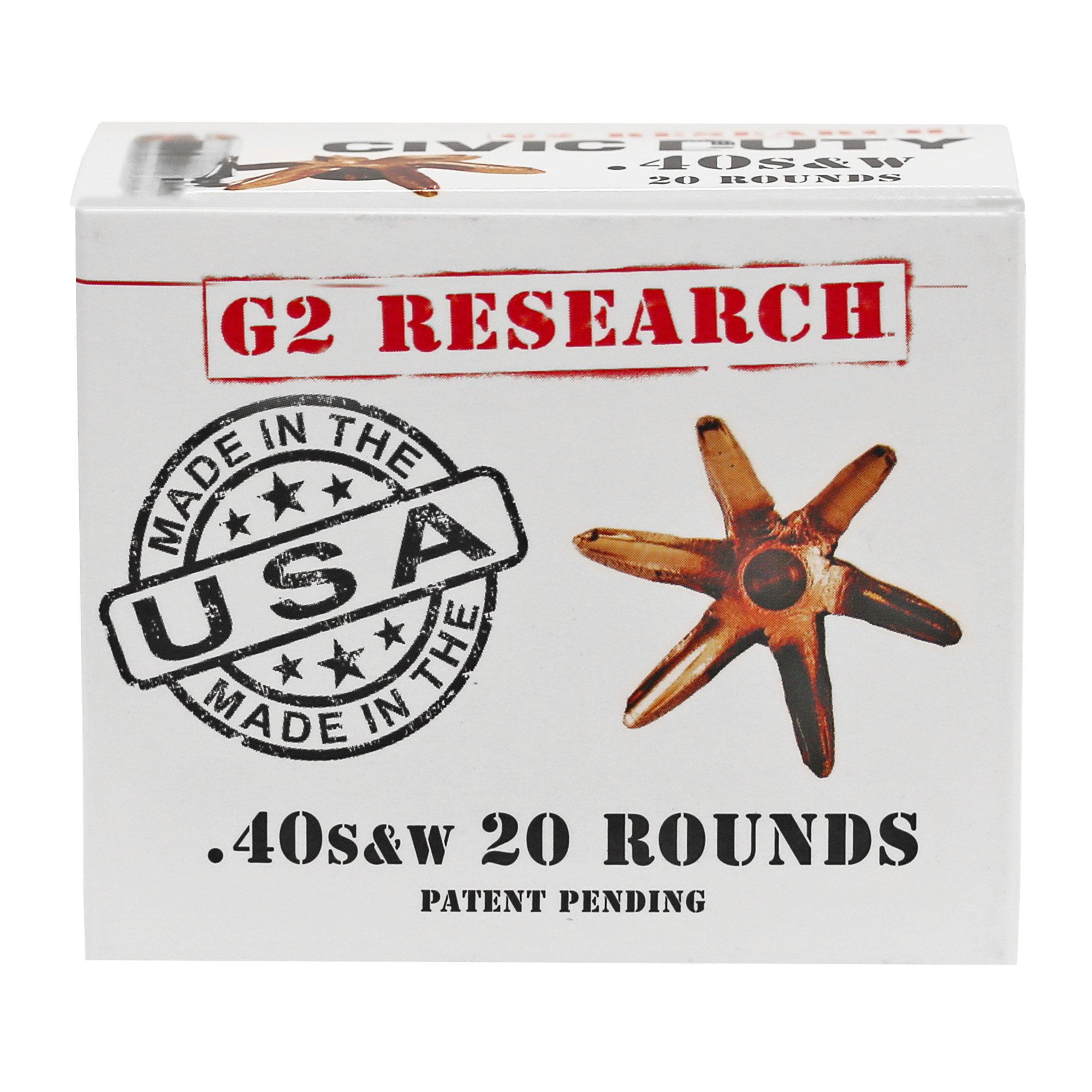 G2 Research Civic Duty 40 S&W California Certified Nonlead Ammunition 122gr Copper – 20rd