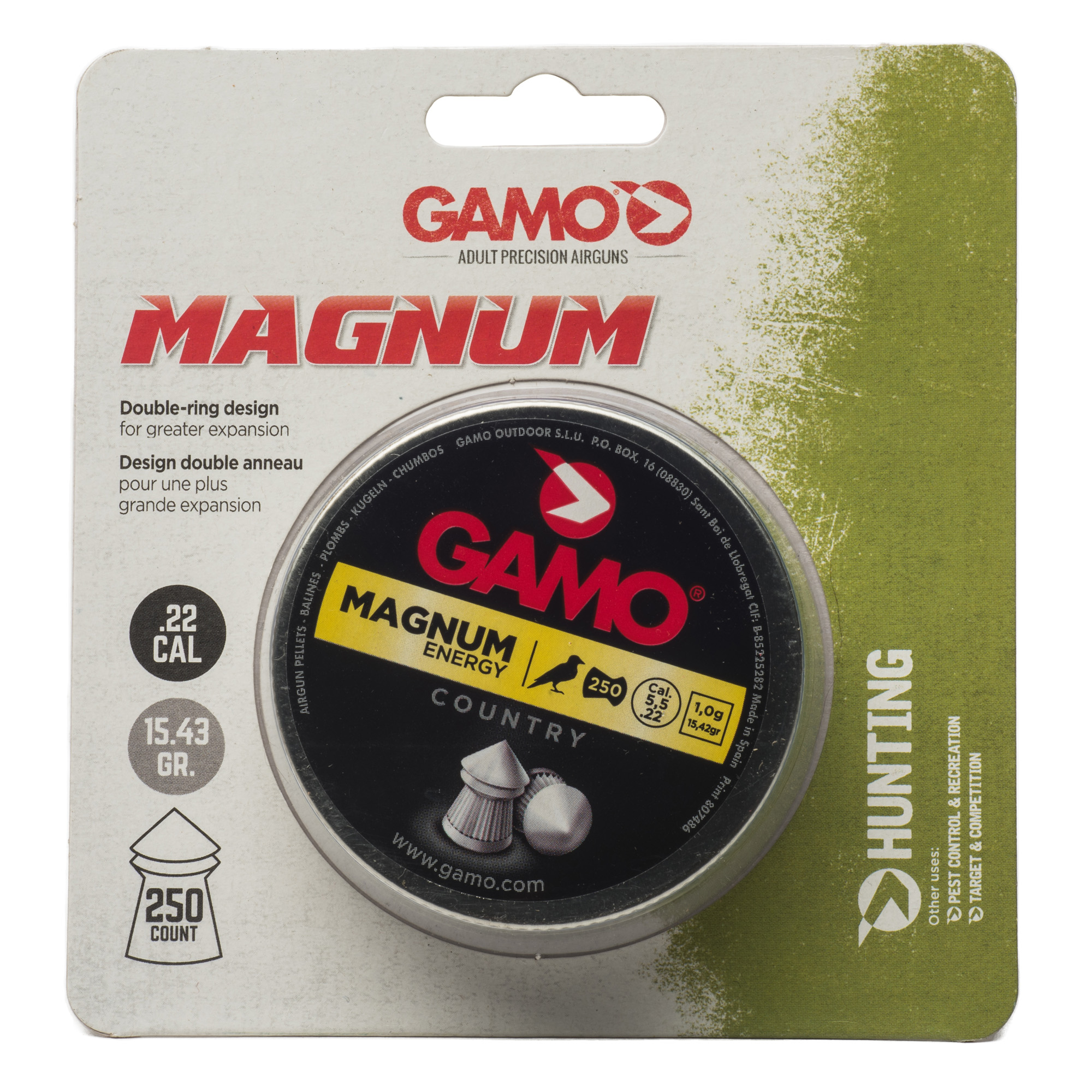 Gamo Magnum .22 Pellet Pellets – 250/Pack