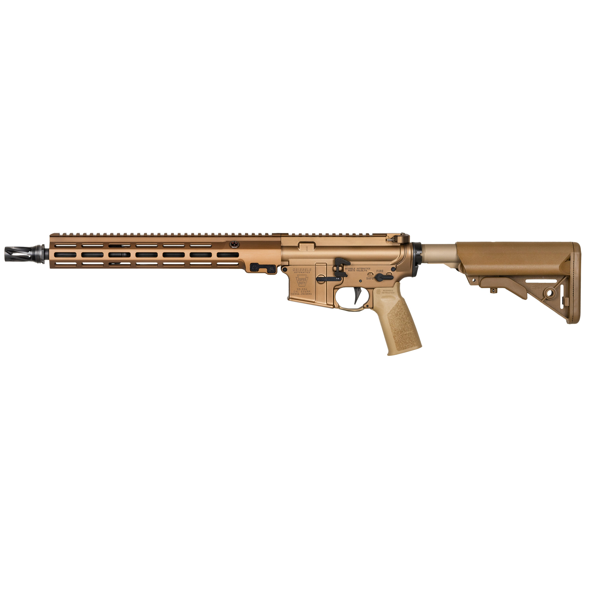 Geissele SUPER DUTY MOD1 AR 14.5″ Pinned (16″ OAL) 223 Remington 556NATO – Desert Dirt Color