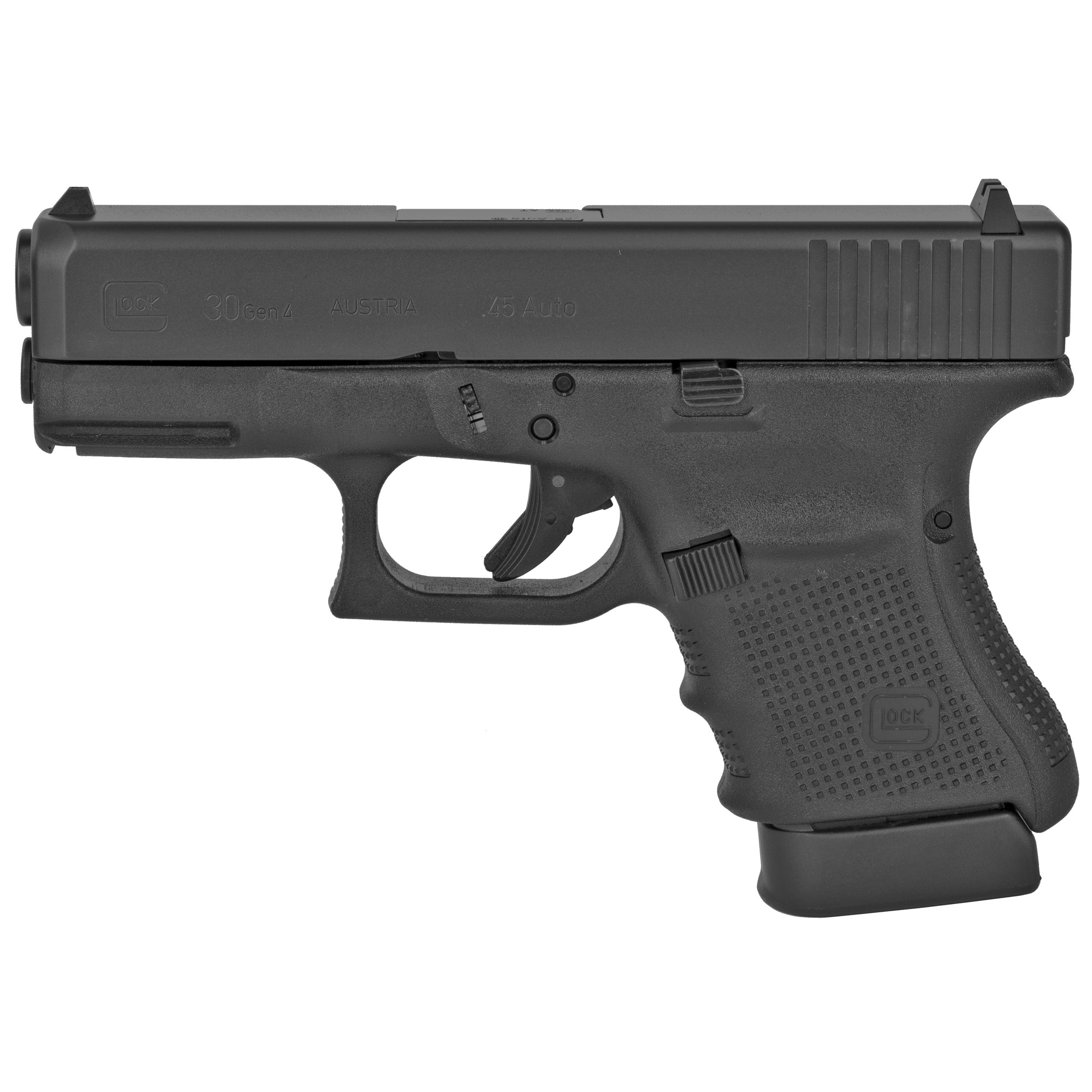 Glock 30 Gen4 Striker Fired 3.78″ 45 ACP 10rd Fixed Sights – Black