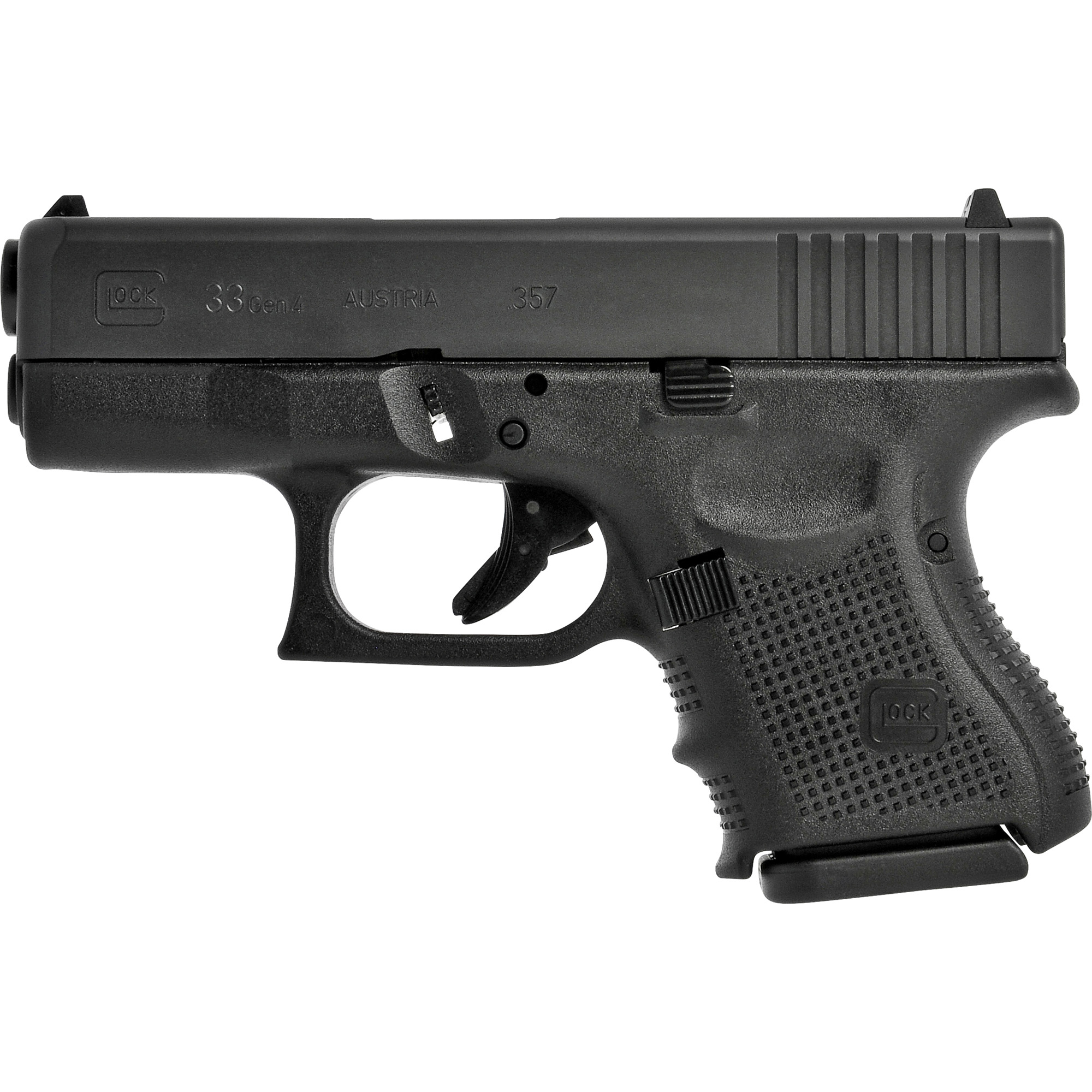 Glock 33 Gen4 Striker Fired 3.43″ 357 Sig 9rd Fixed Sights – Black