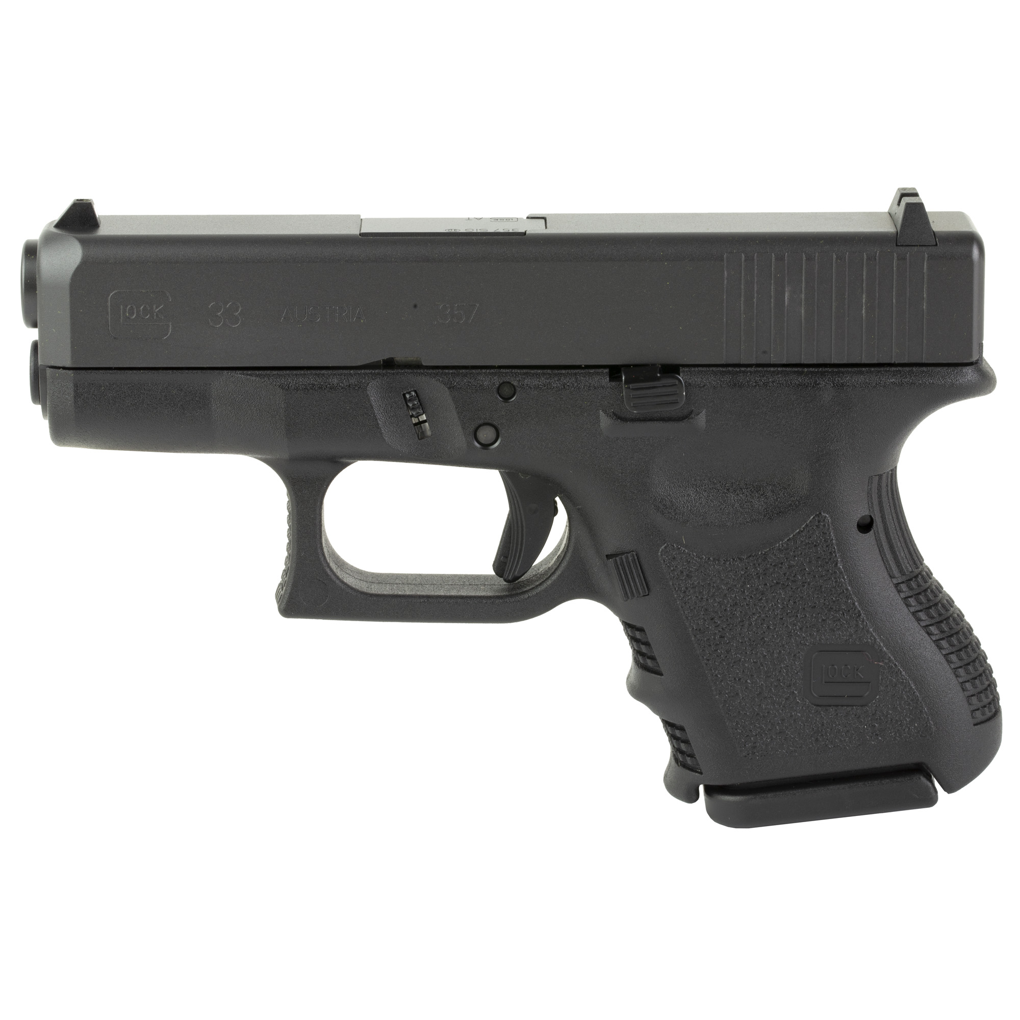 Glock 33 Gen3 Striker Fired 3.43″ 357 Sig 9rd Fixed Sights – Black