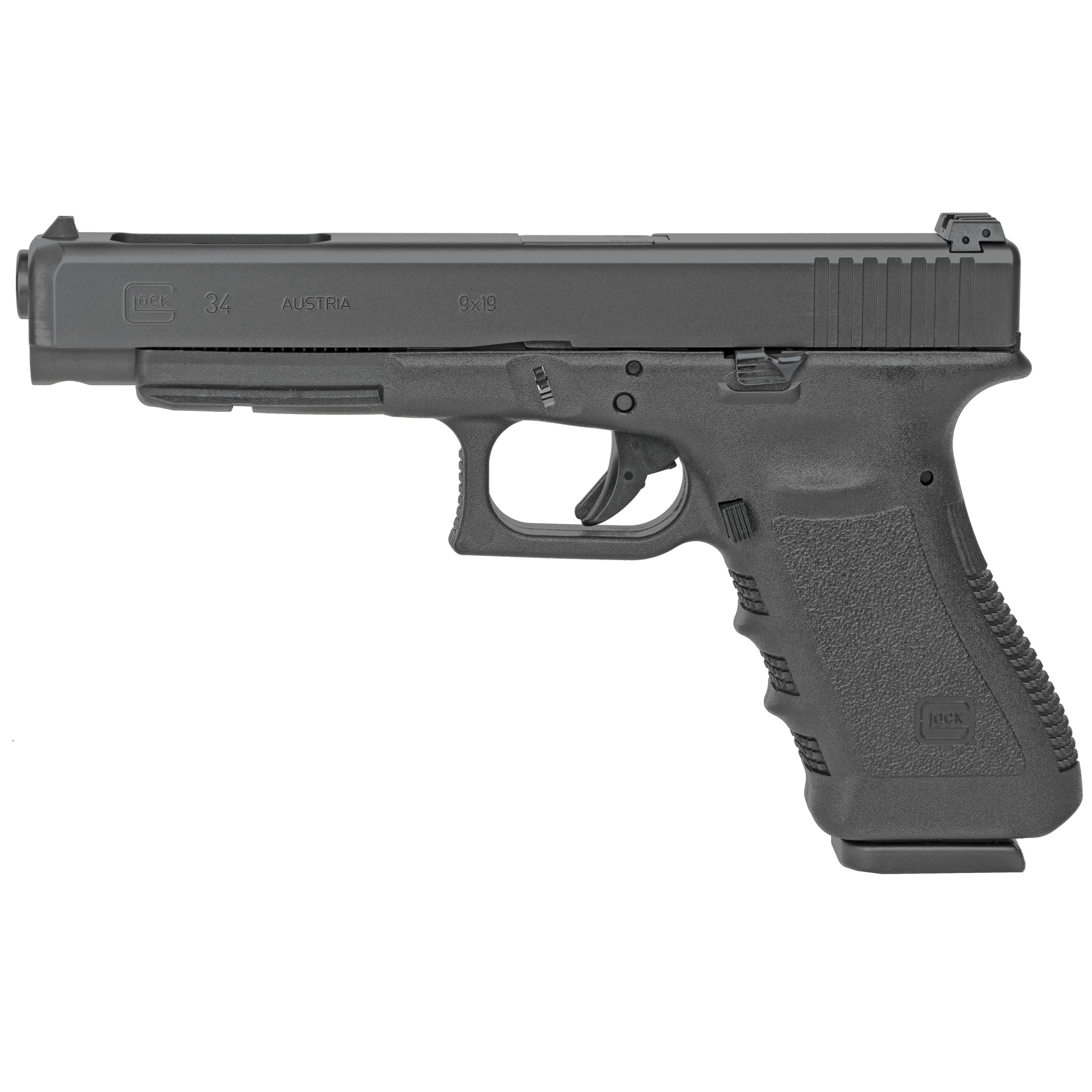 Glock 34 Gen3 Striker Fired 5.31″ 9mm 17rd Fixed Sights – Black