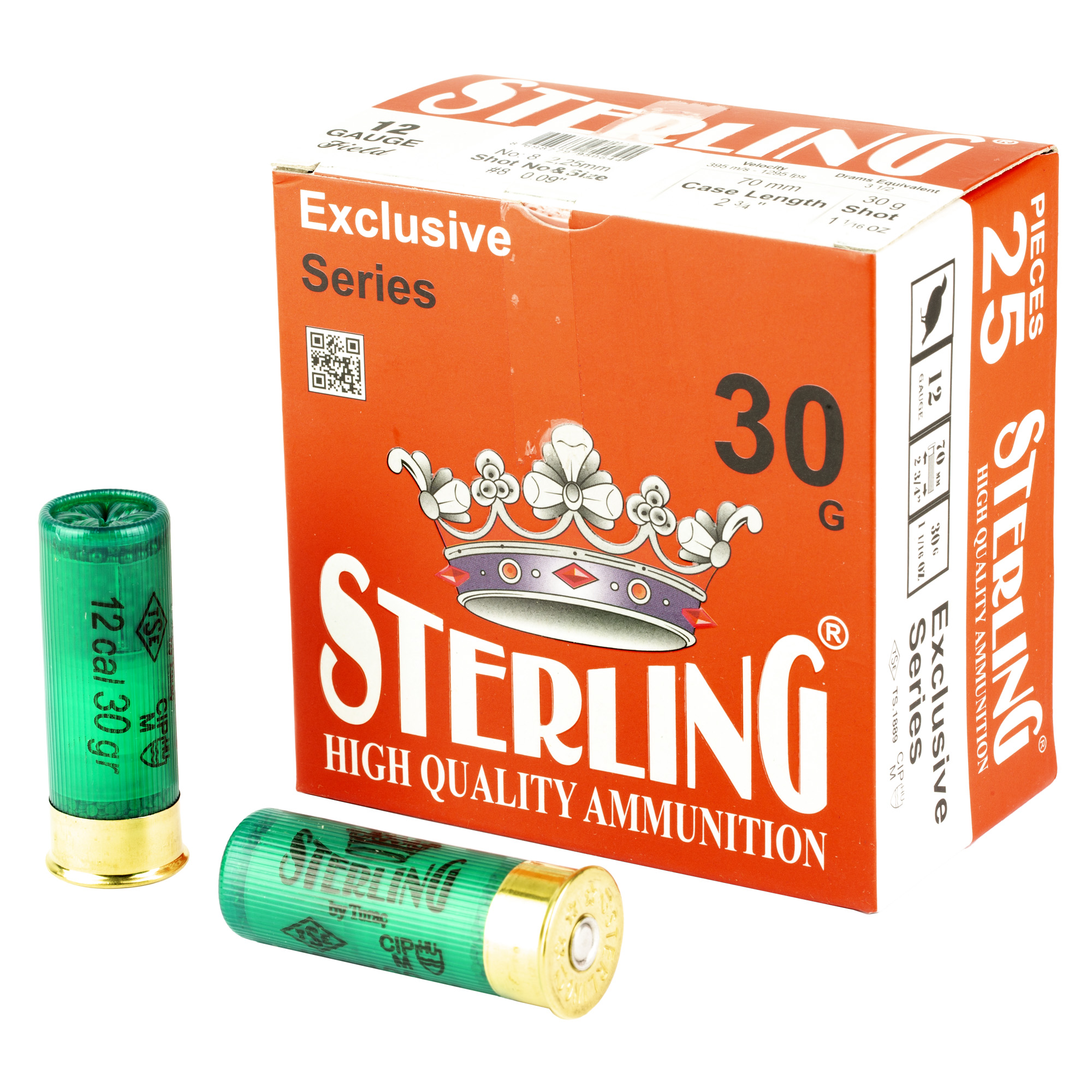 Sterling Exclusive Series 12 Gauge 2.75″ #8 Shot – 25rd