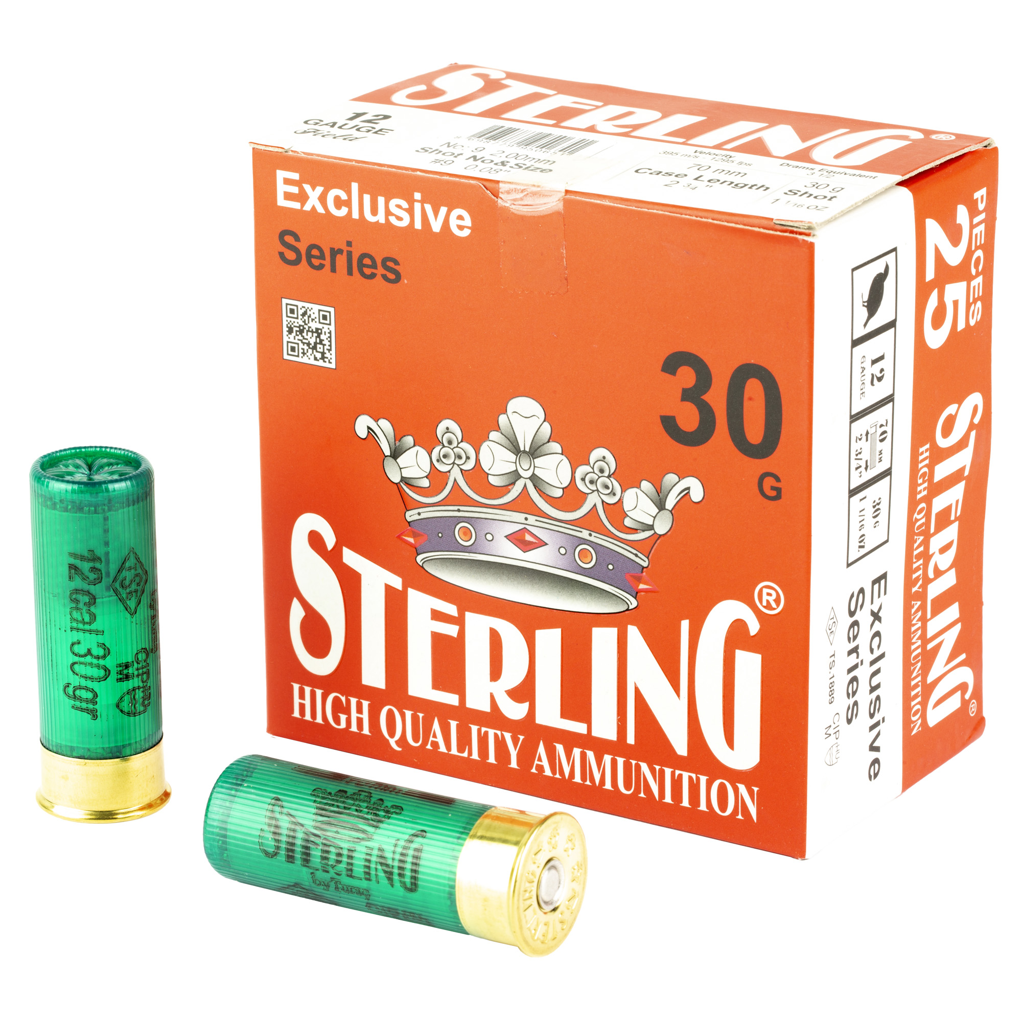 Sterling Exclusive Series 12 Gauge 2.75″ #9 Shot – 25rd