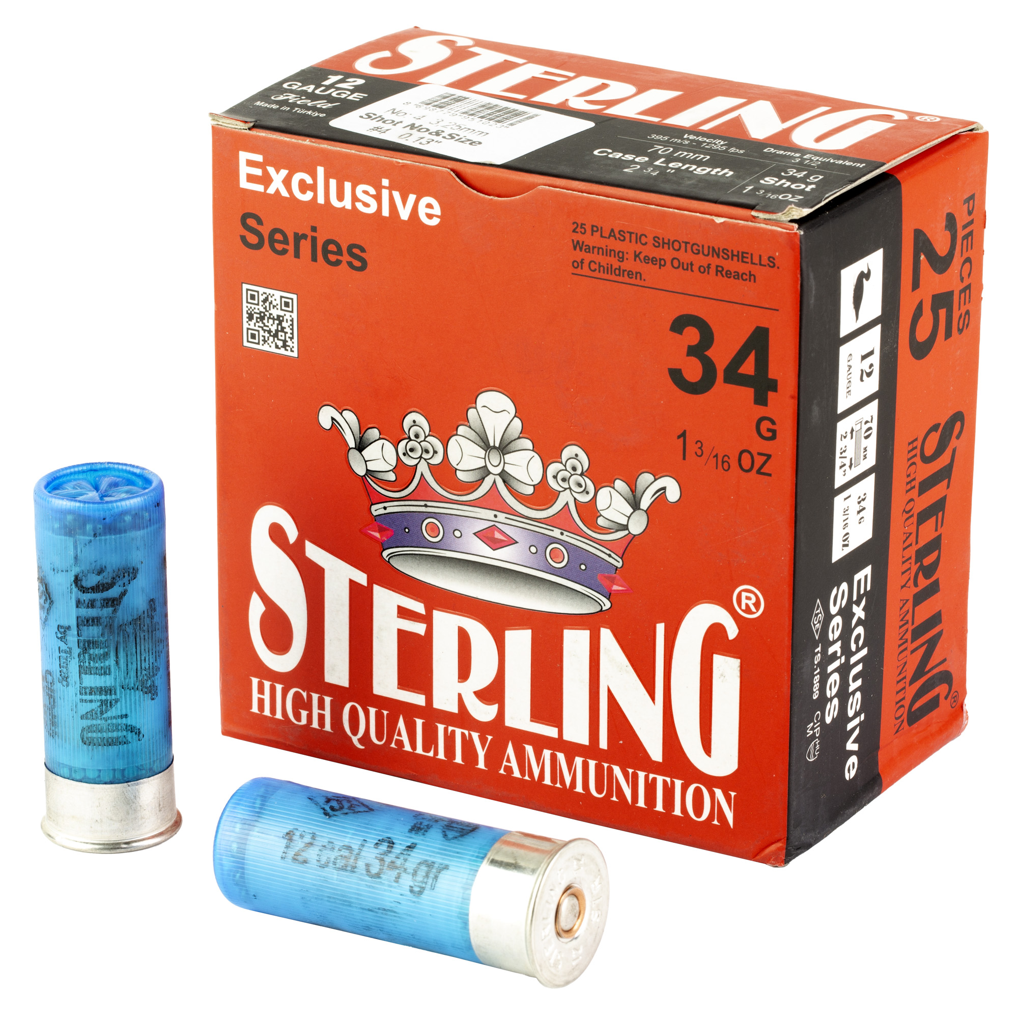 Sterling Exclusive Series 12 Gauge 2.75″ #4 Shot – 25rd