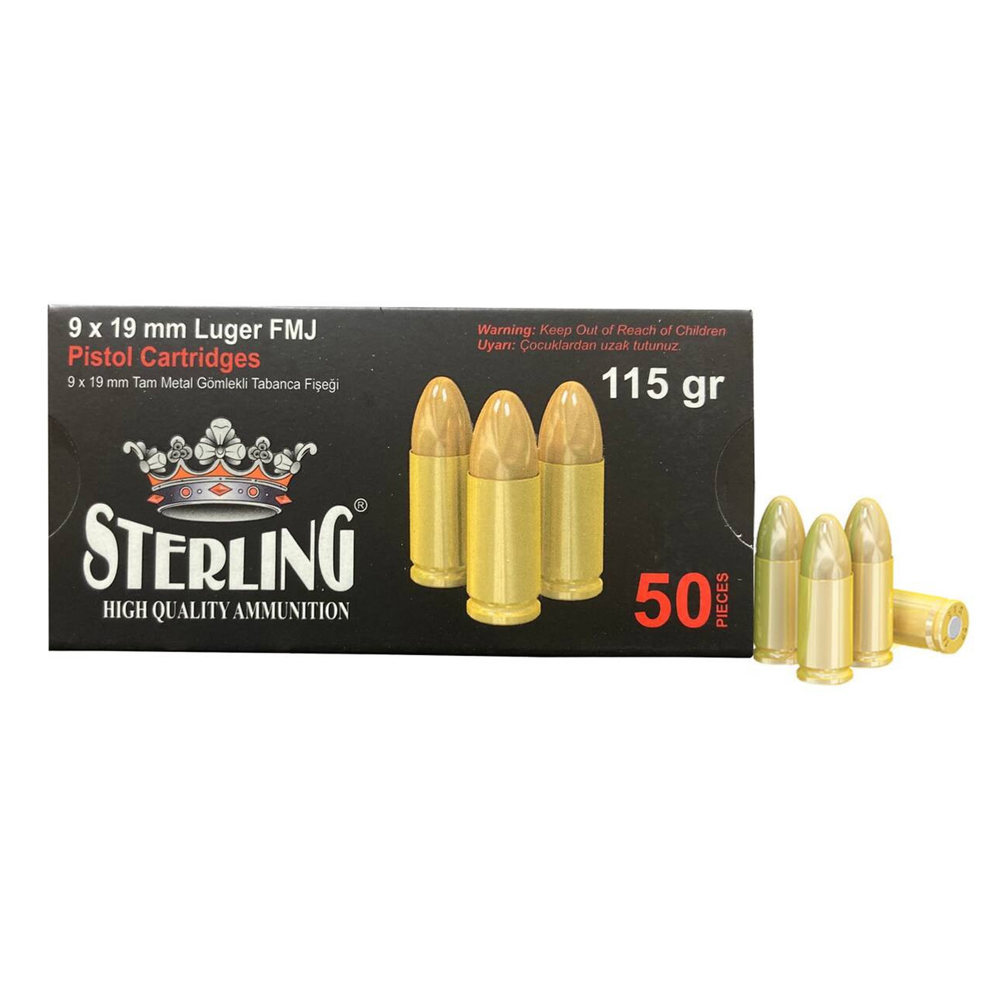 Sterling 9mm 115gr Full Metal Jacket – 50rd