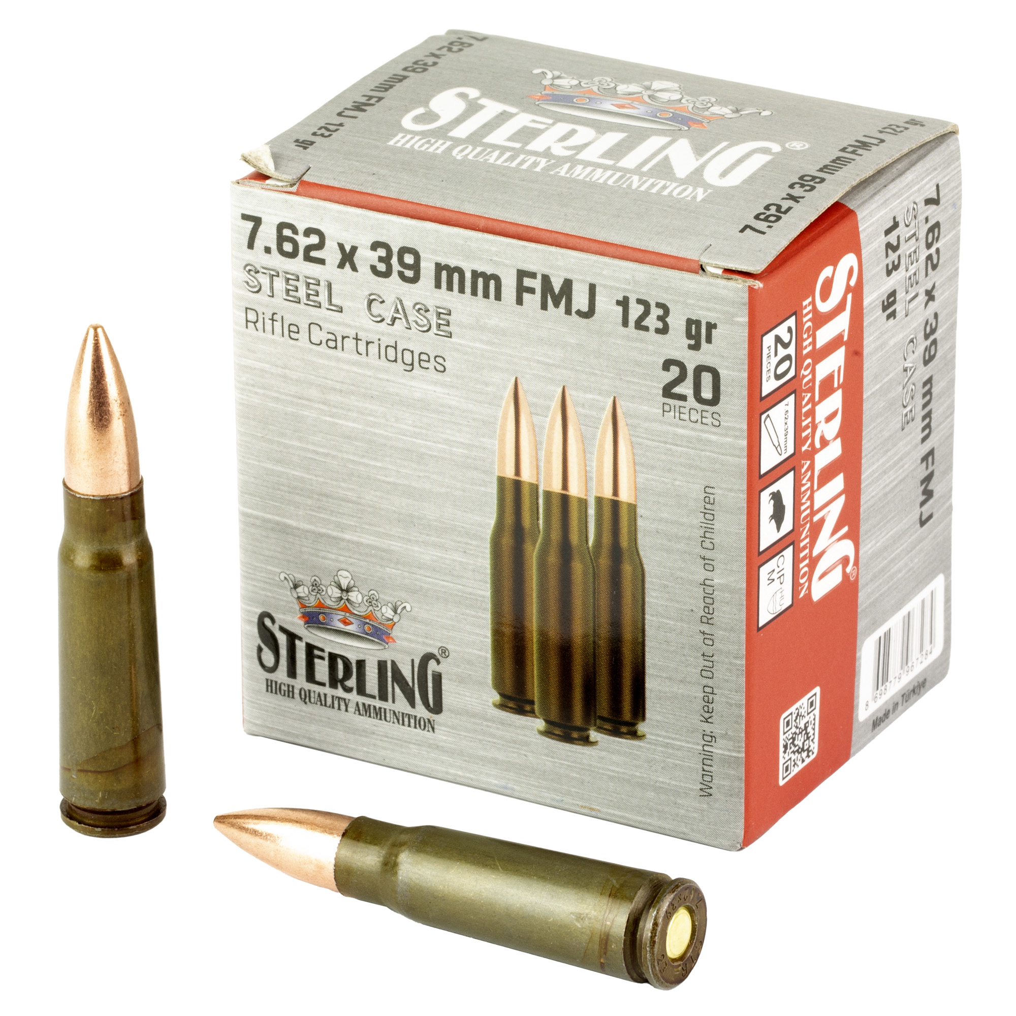 Sterling 7.62X39mm FMJ 123gr Full Metal Jacket – 20rd