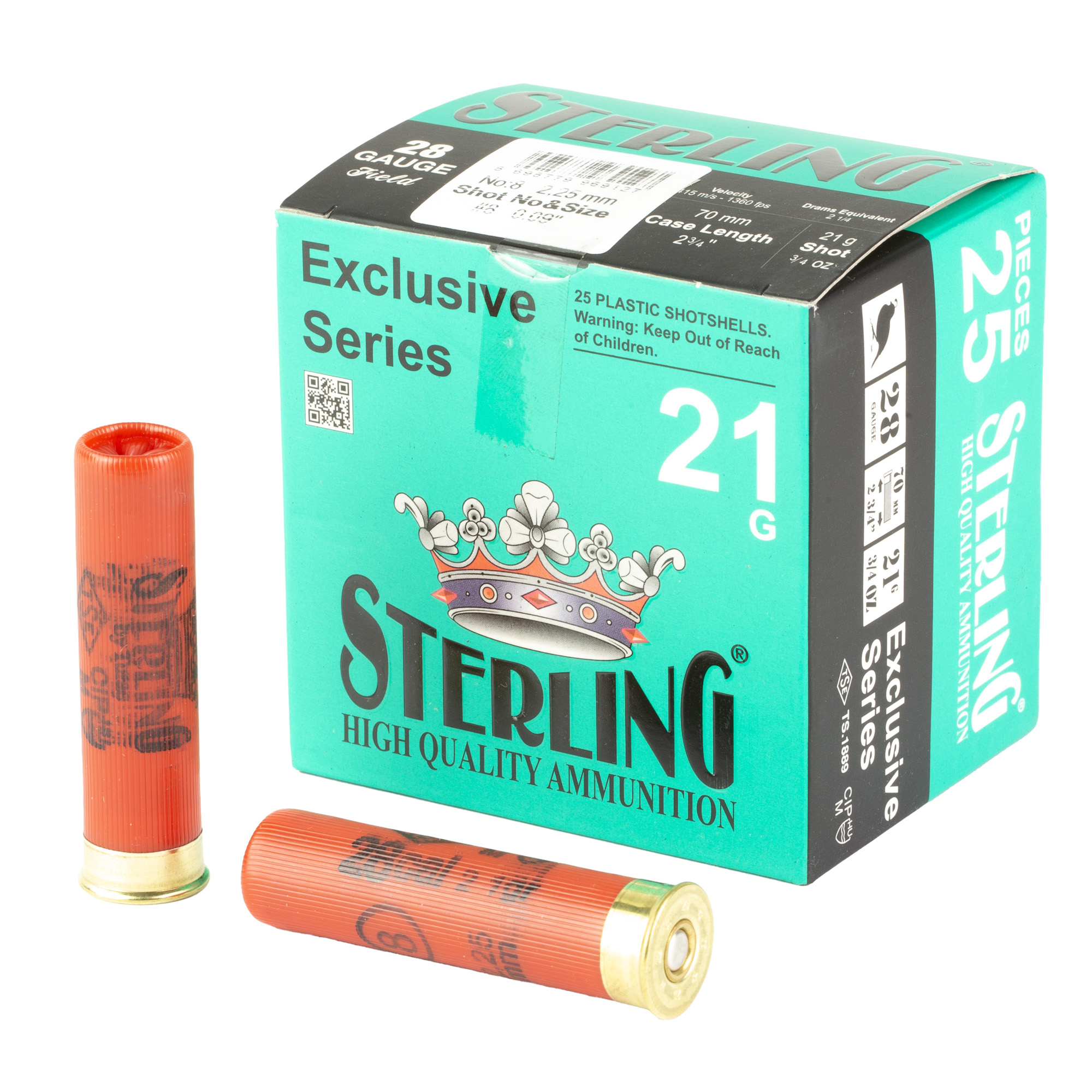 Sterling Exclusive Series 28 Gauge 2.75″ #8 Shot – 25rd