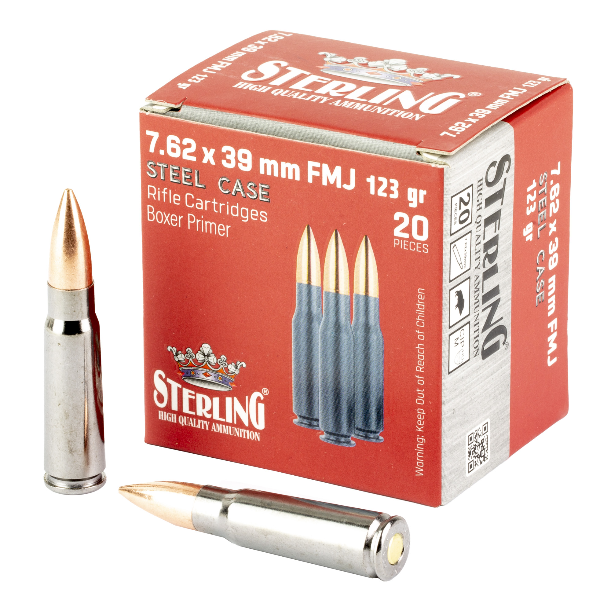 Sterling Steel Case Select 7.62×39 123gr Full Metal Jacket – 20rd