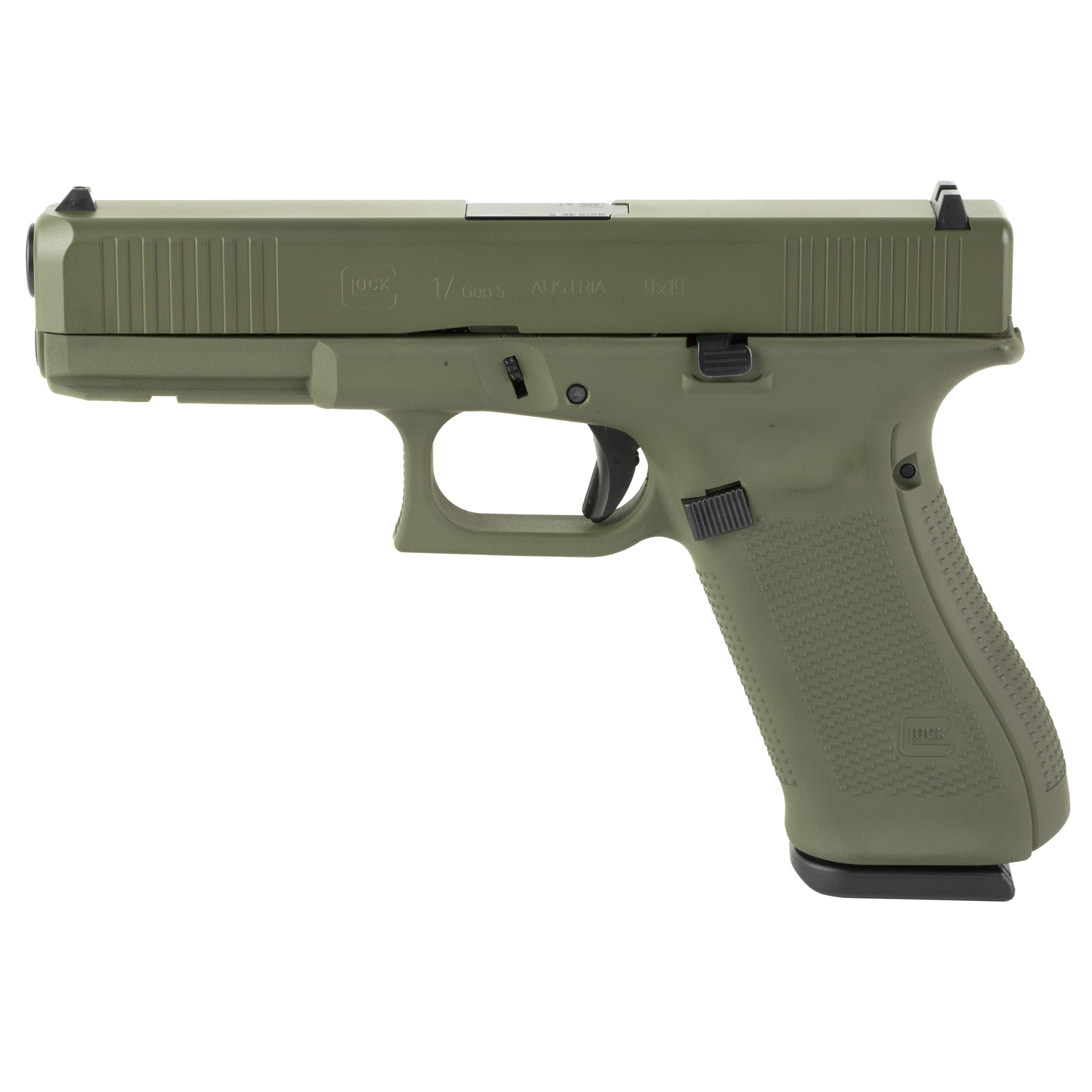 Glock 17 Gen5 Striker Fired 4.49″ 9mm 17rd Fixed Sights – Olive Drab Green