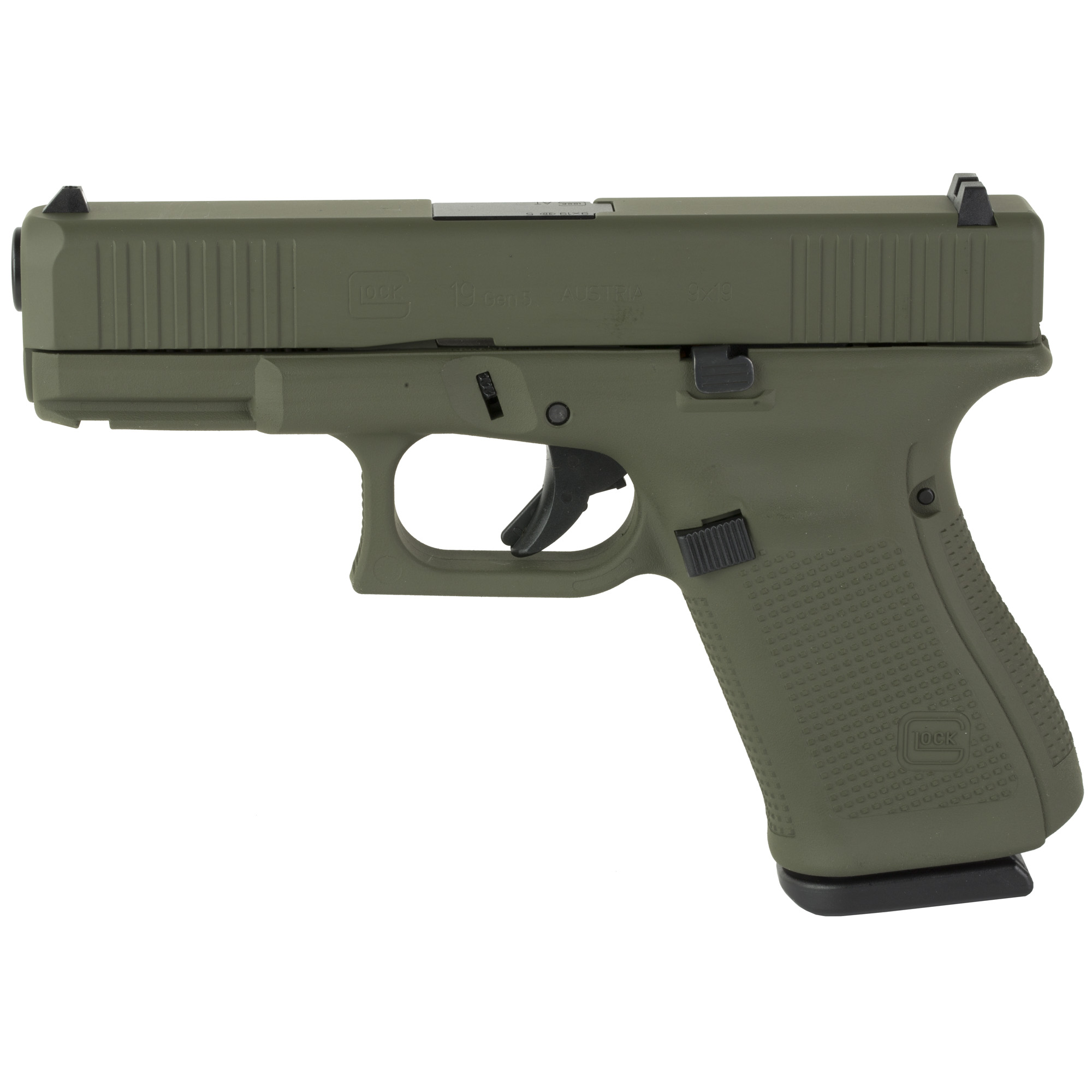 Glock 19 Gen5 Striker Fired 4.02″ 9mm 15rd Fixed Sights – Olive Drab Green