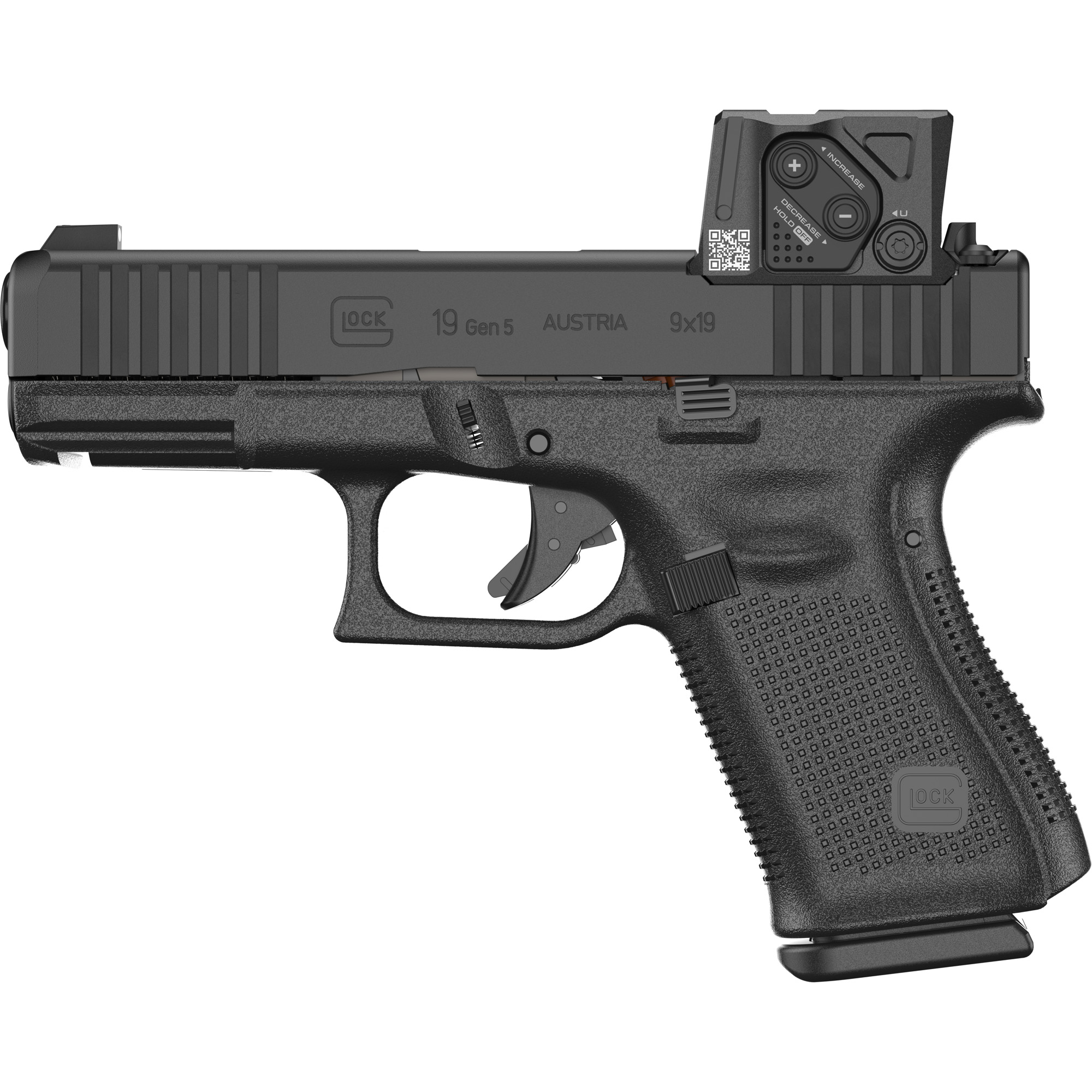 Glock 19 M.O.S. Gen5 Striker Fired 4.02″ 9mm 10rd Fixed Sights – Black