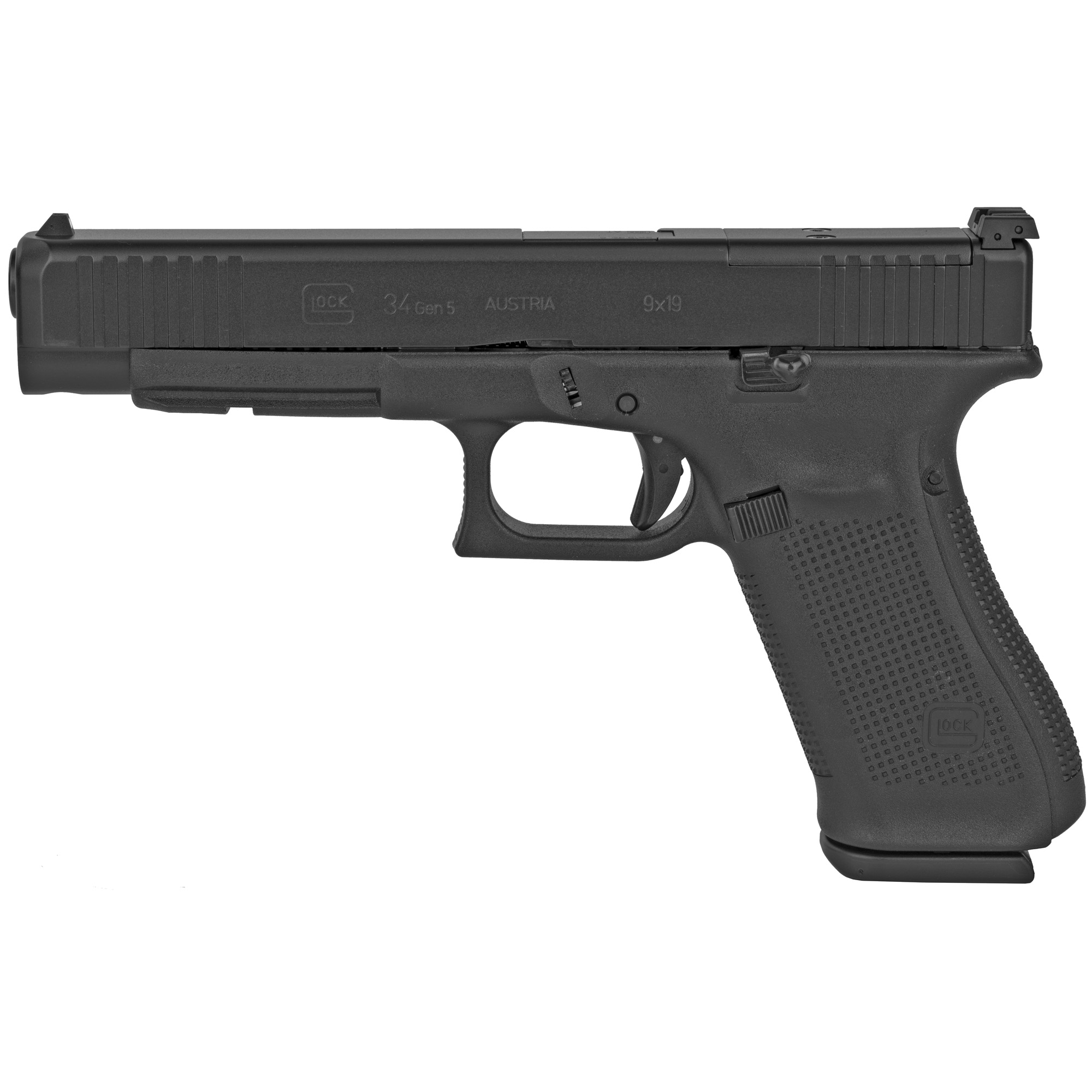 Glock 34 M.O.S. Gen5 Striker Fired 5.31″ 9mm 10rd Adjustable Sights – Black