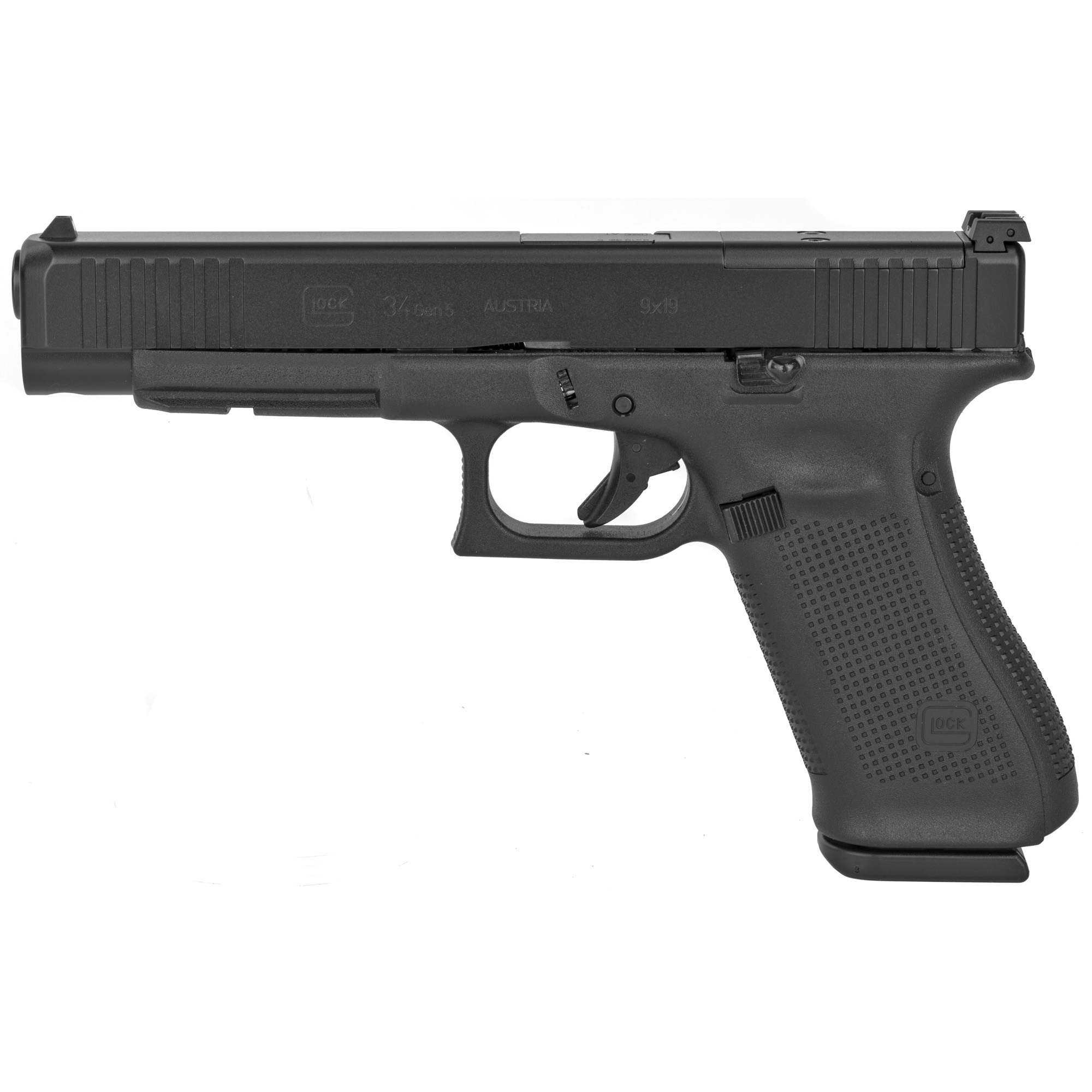 Glock 34 M.O.S. Gen5 Striker Fired 5.31″ 9mm 17rd Adjustable Sights – Black