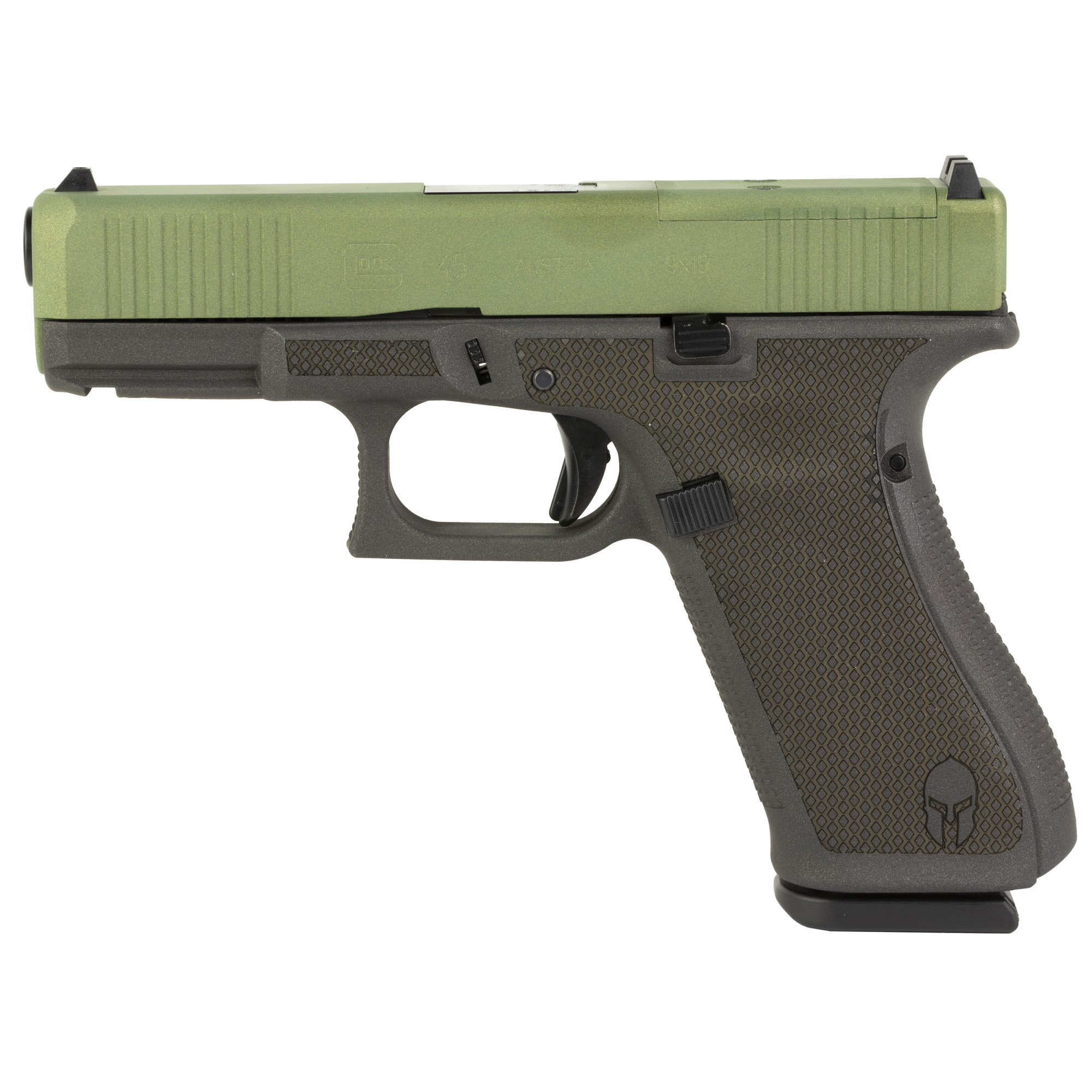 Glock 45 M.O.S. Striker Fired 4.02″ 9mm 17rd Fixed Sights – Agoge Green, Cobalt