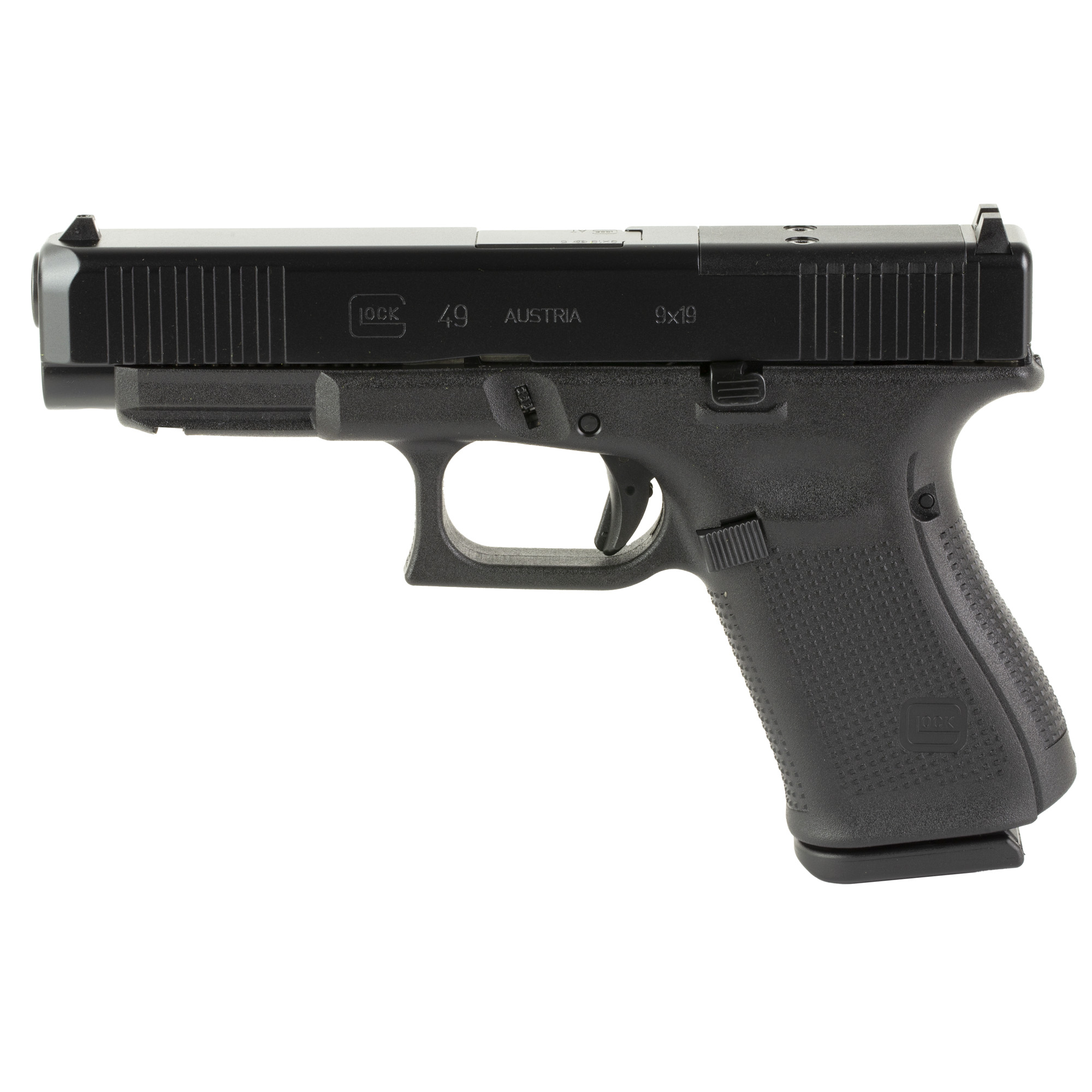 Glock 49 M.O.S. Striker Fired 4.49″ 9mm 10rd Fixed Sights – Black