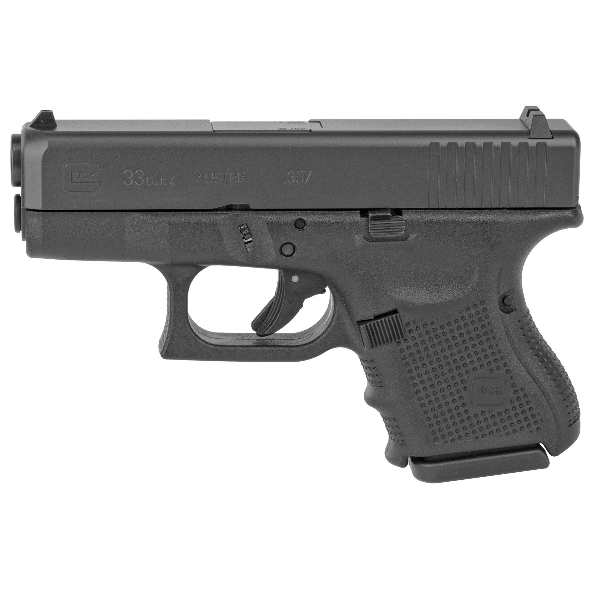 Glock 33 Gen4 Striker Fired 3.43″ 357 Sig 9rd Fixed Sights – Black