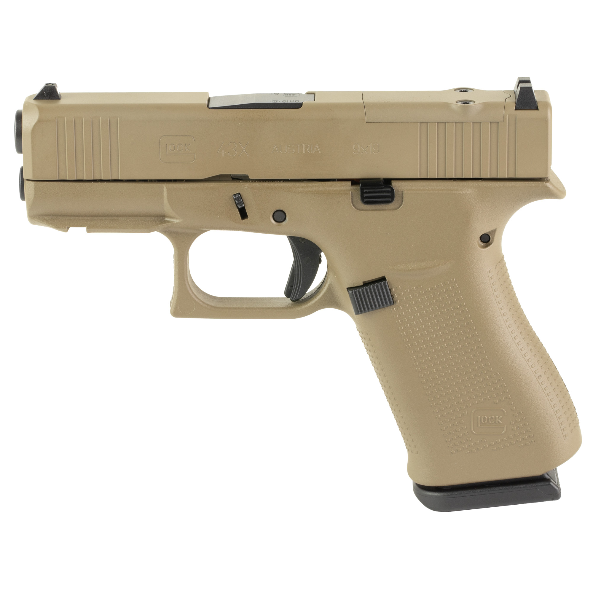 Glock 43X M.O.S Striker Fired 3.41″ 9mm 10rd Fixed Sights – Flat Dark Earth