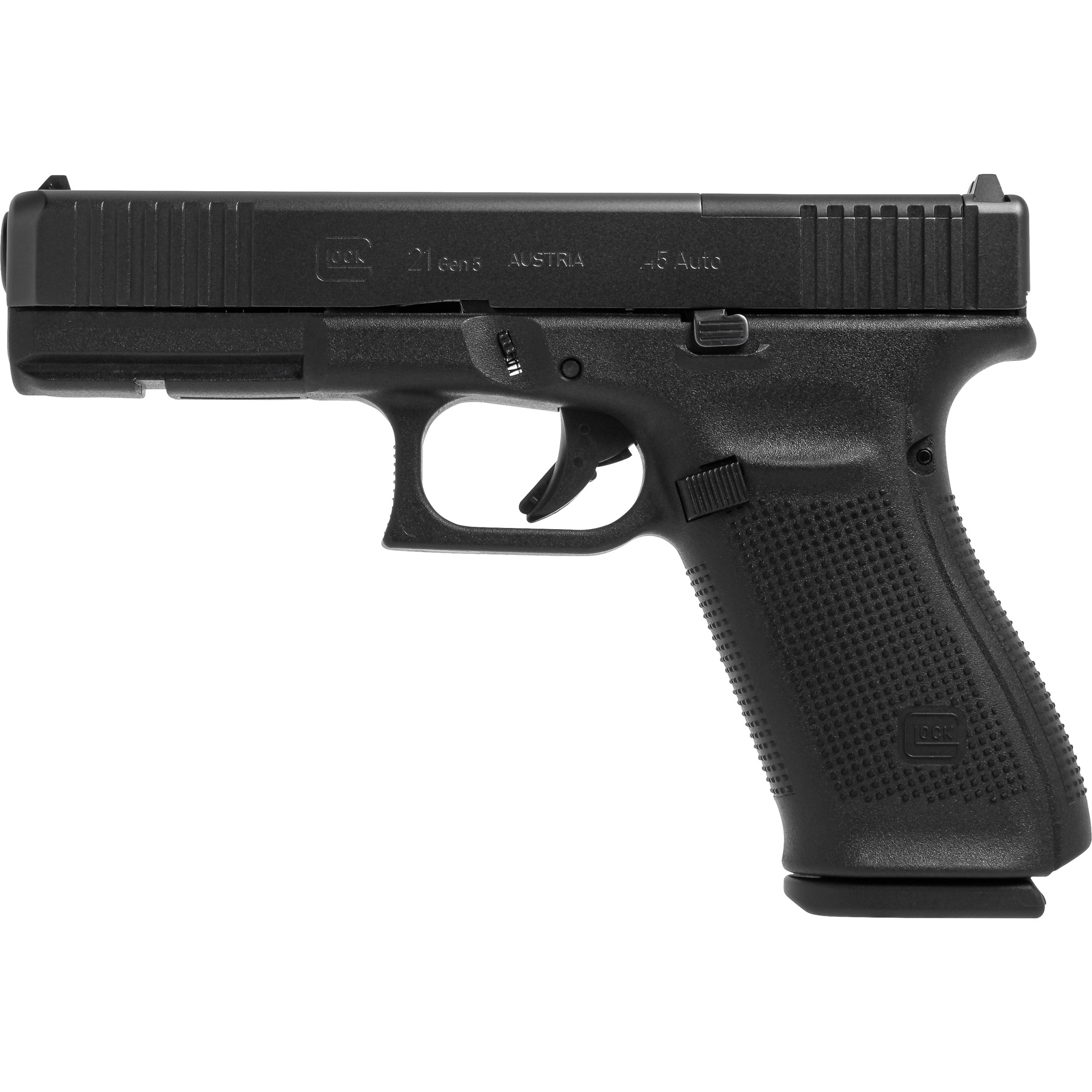 Glock 21 Gen5 Striker Fired 4.61″ 45 ACP 10rd Fixed Sights – Black