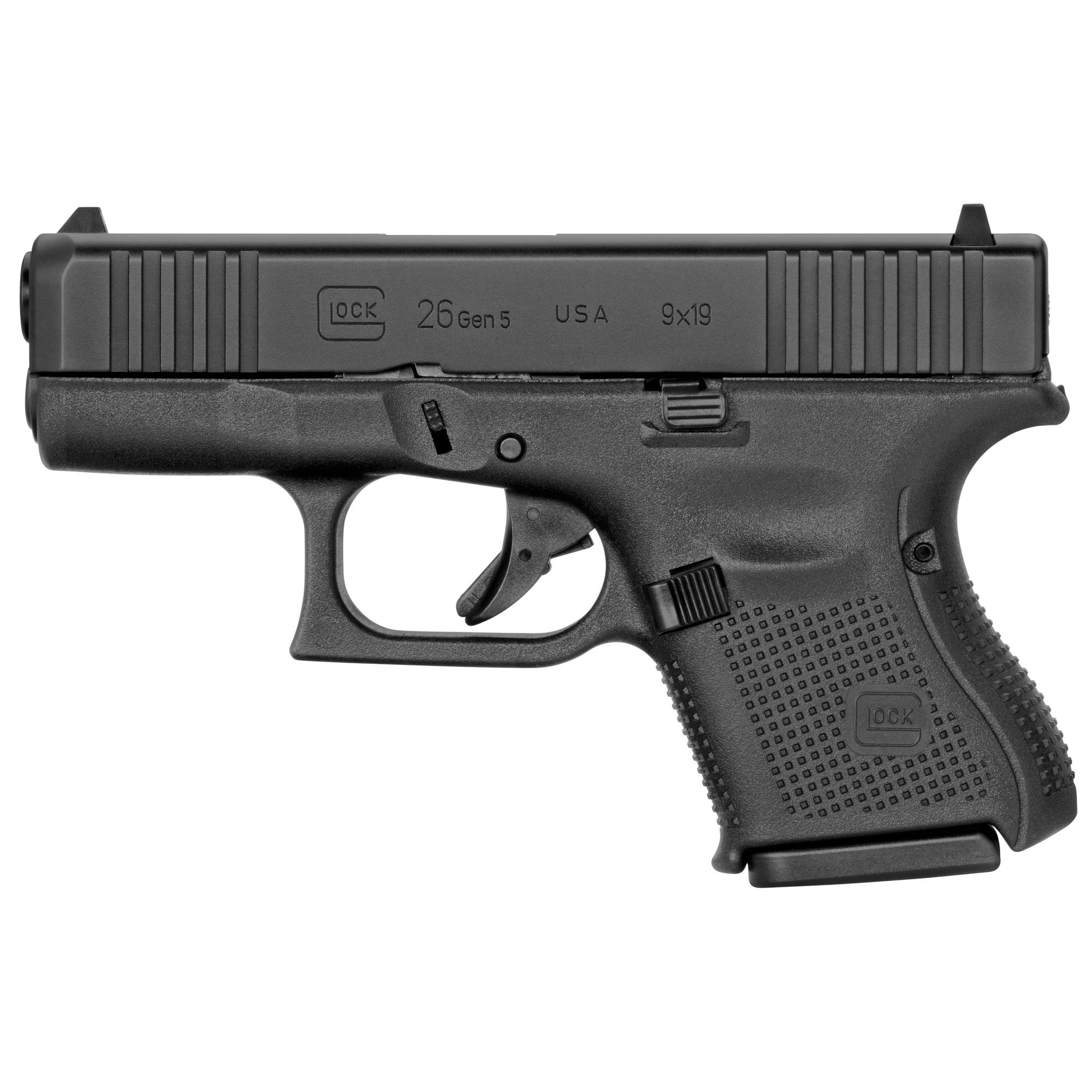 Glock 26 Gen5 Striker Fired 3.43″ 9mm 10rd Fixed Sights – Black