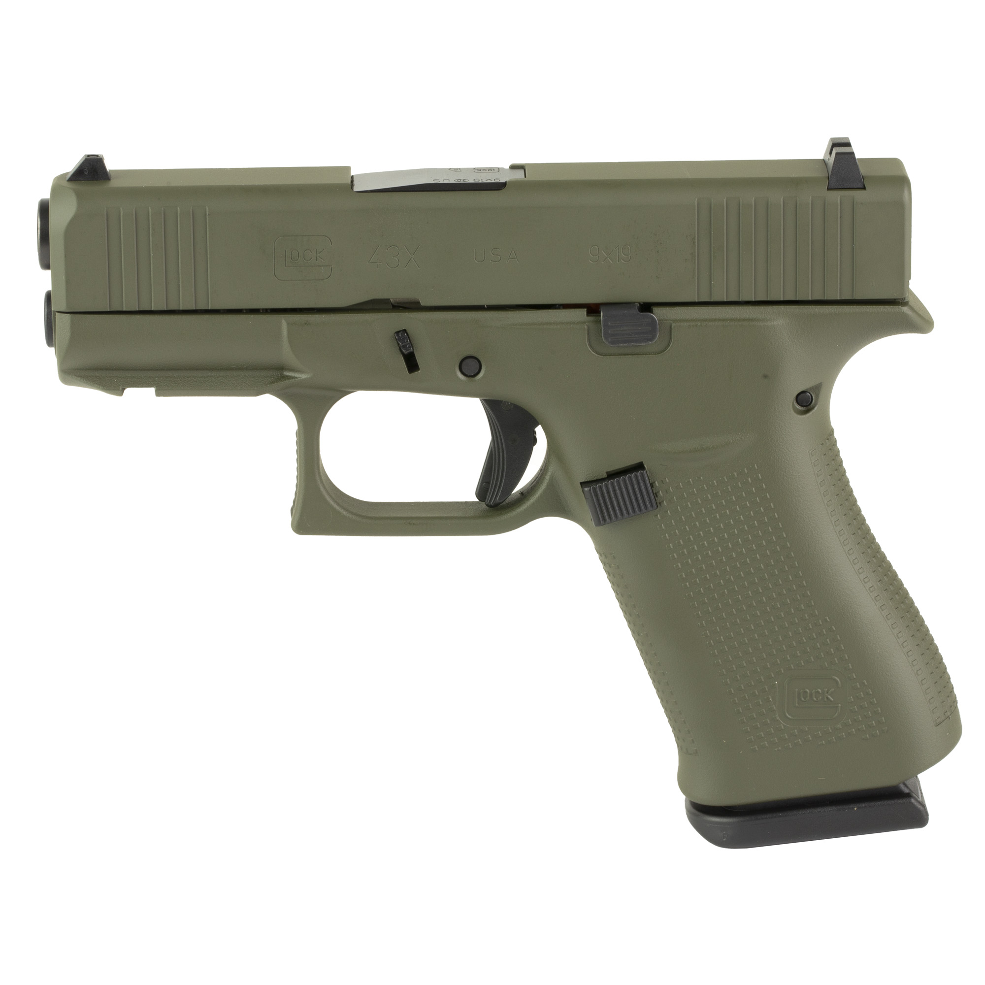 Glock 43X Striker Fired 3.41″ 9mm 10rd Fixed Sights – Olive Drab Green