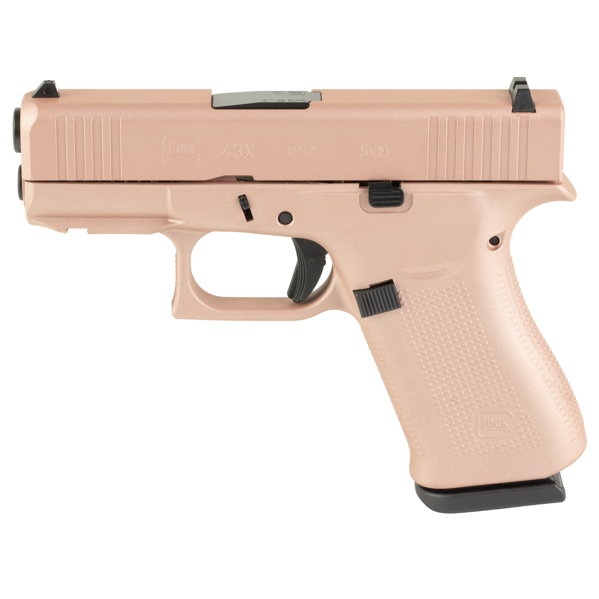 Glock 43X Striker Fired 3.41″ 9mm 10rd Fixed Sights – Rose Gold