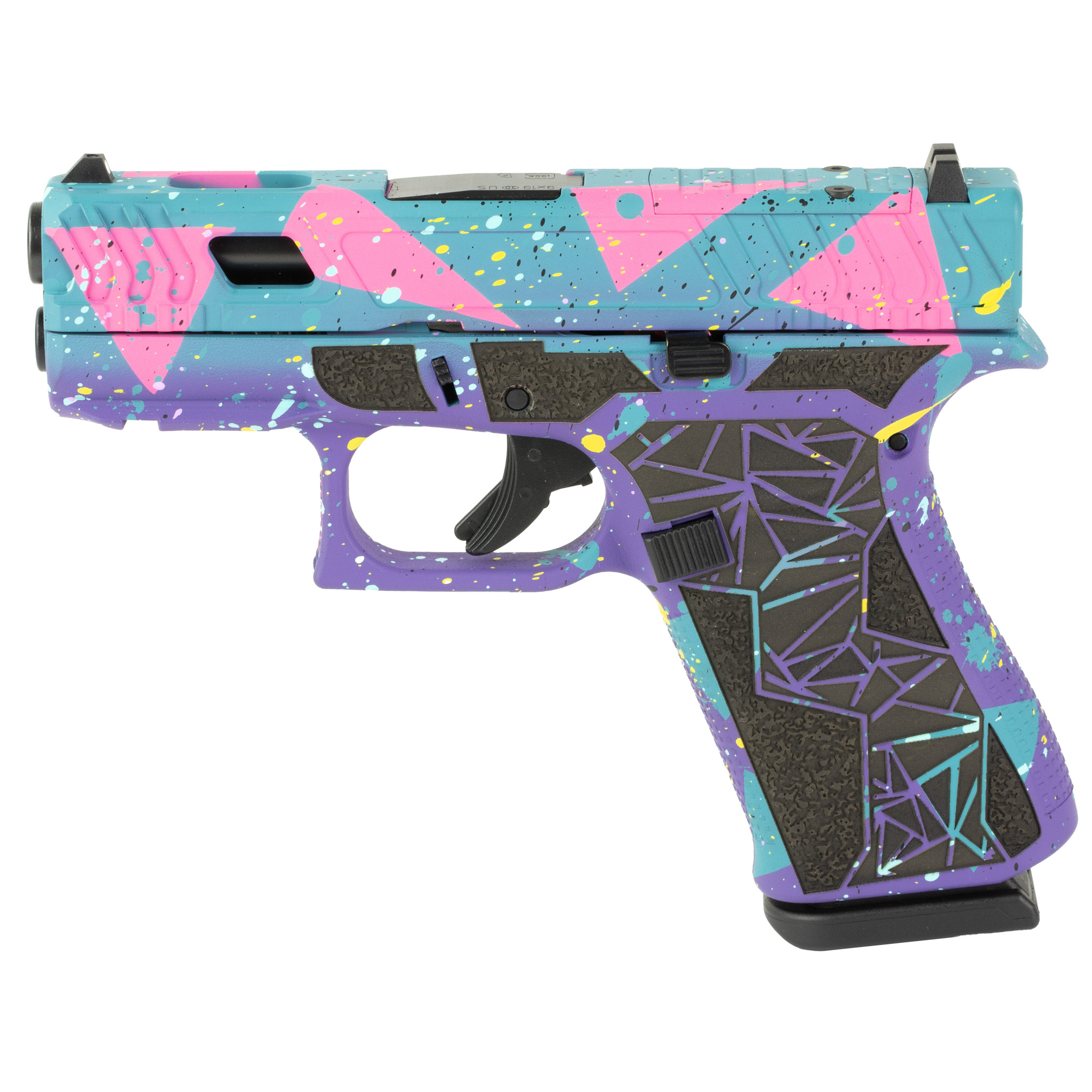 Glock 43X 80’s DAY Striker Fired 3.41″ 9mm 10rd Fixed Sights – Purple, Cyan, Pink