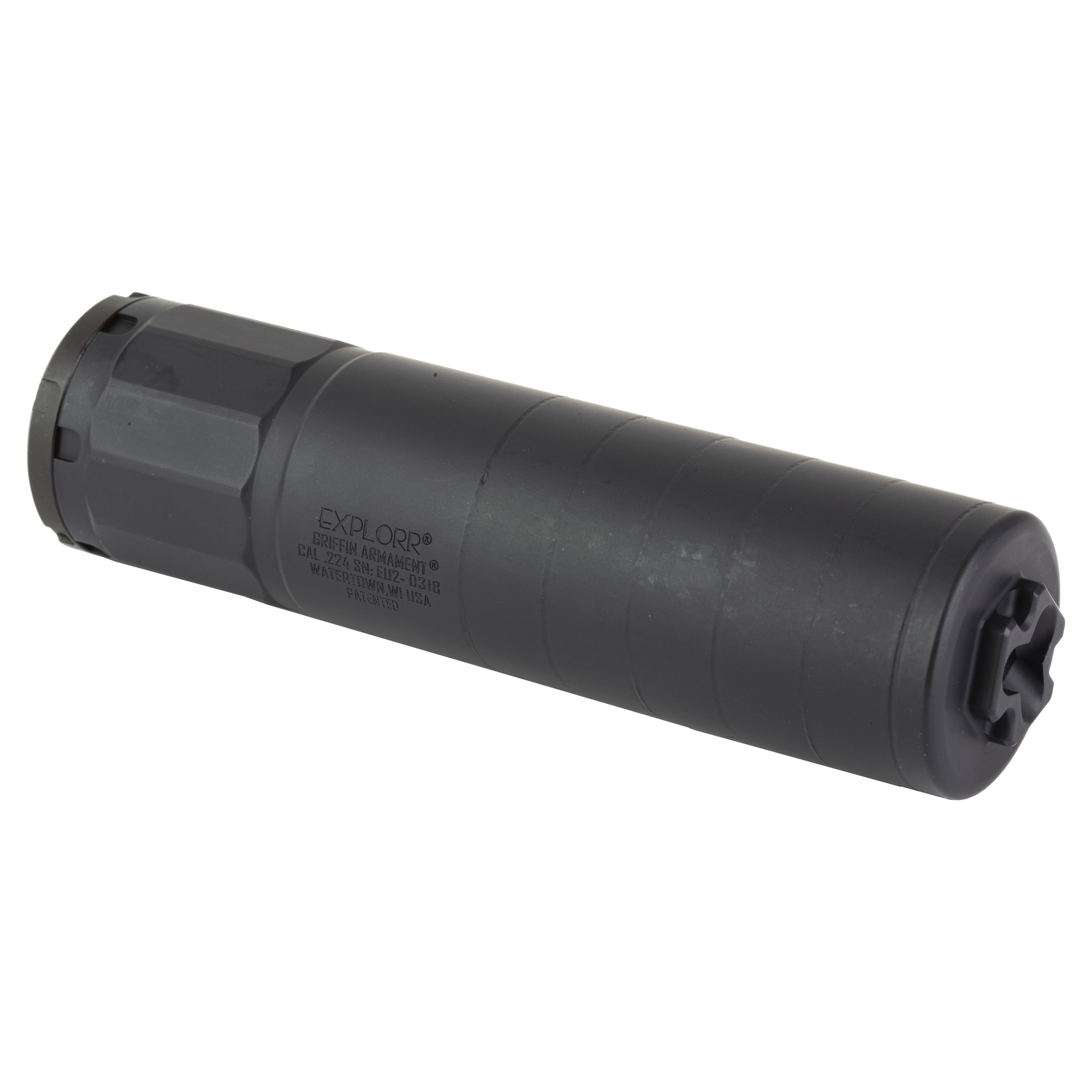 Griffin Armament Explorr EU2 Suppressor 224 Caliber 17-4PH Stainless Steel – Black