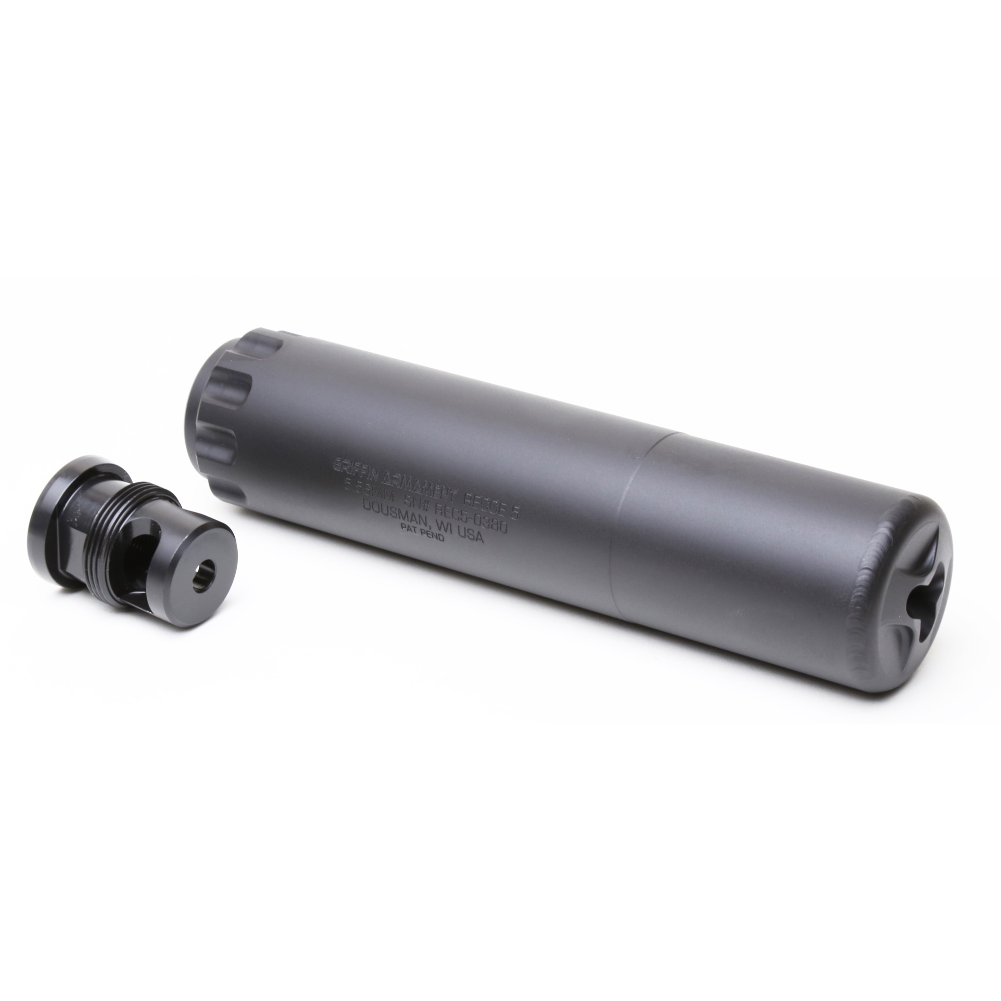 Griffin Armament Recce 5 Suppressor 5.56 NATO 17-4PH Stainless Steel – Black