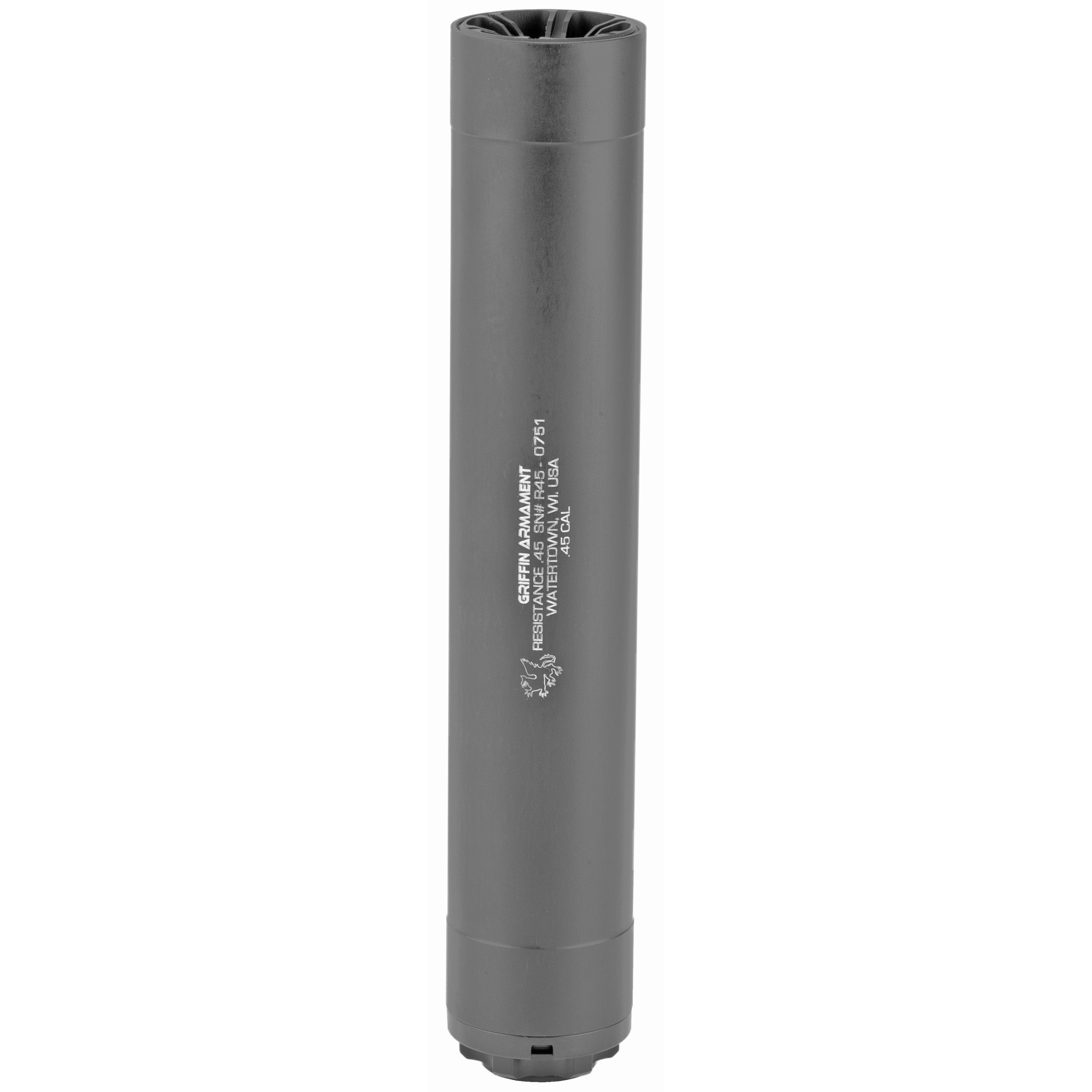 Griffin Armament Resistance 45 Suppressor 45 Caliber 17-4PH Stainless Steel – Black