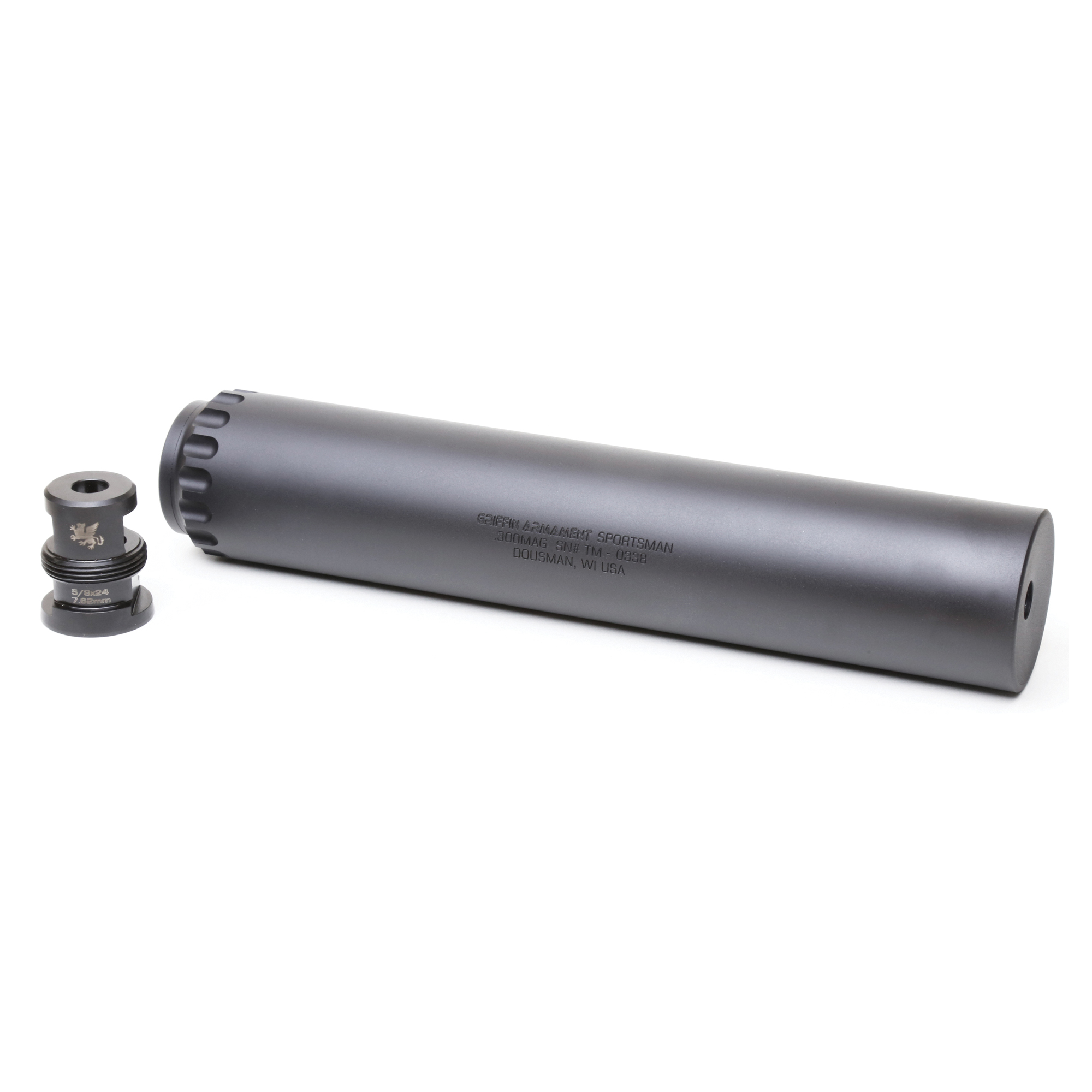 Griffin Armament Sportsman 300 Suppressor 30 Caliber 17-4PH Stainless Steel – Black