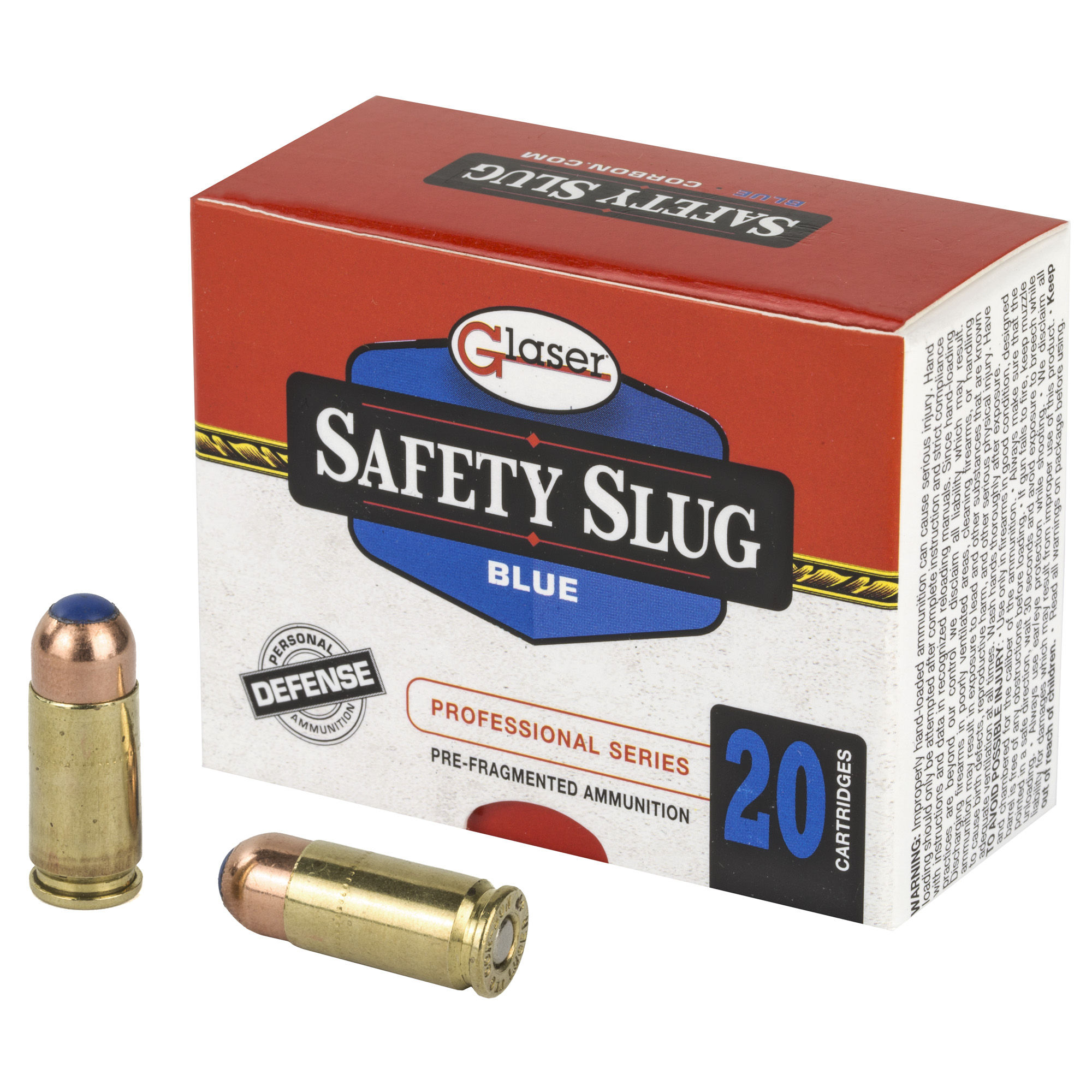 Glaser Blue 9mm +P 80gr Pre-Fragmented – 20rd