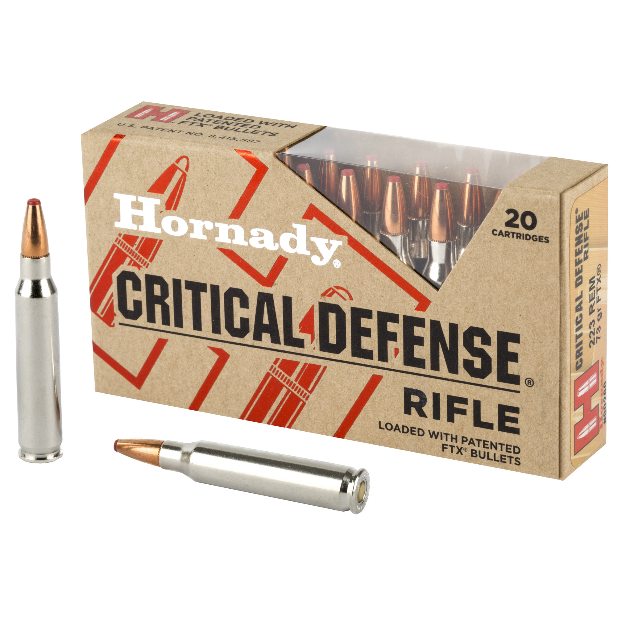 Hornady Critical Defense 223 Remington 73gr FlexTip – 20rd