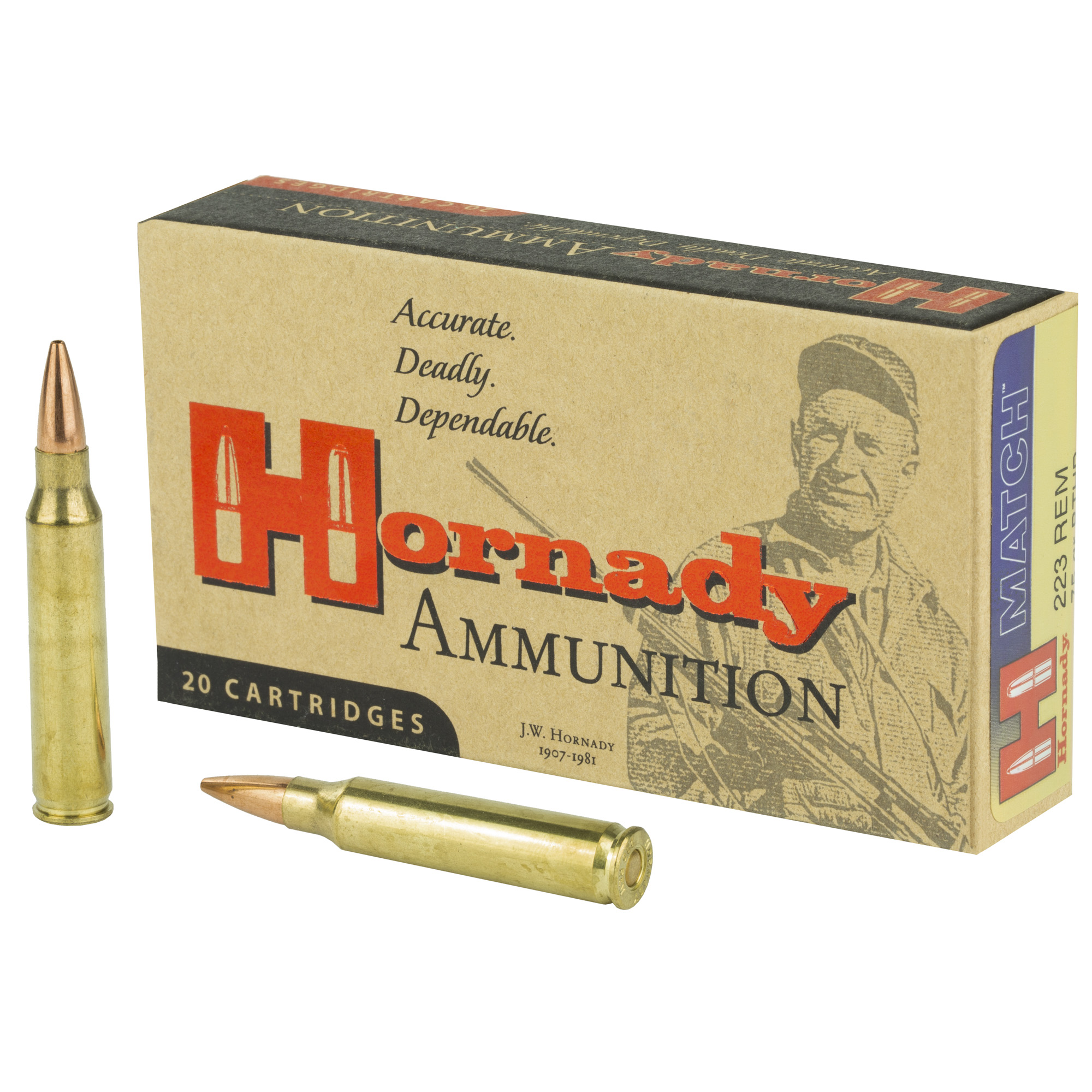 Hornady Match 223 Remington 75gr Boat Tail Hollow Point – 20rd