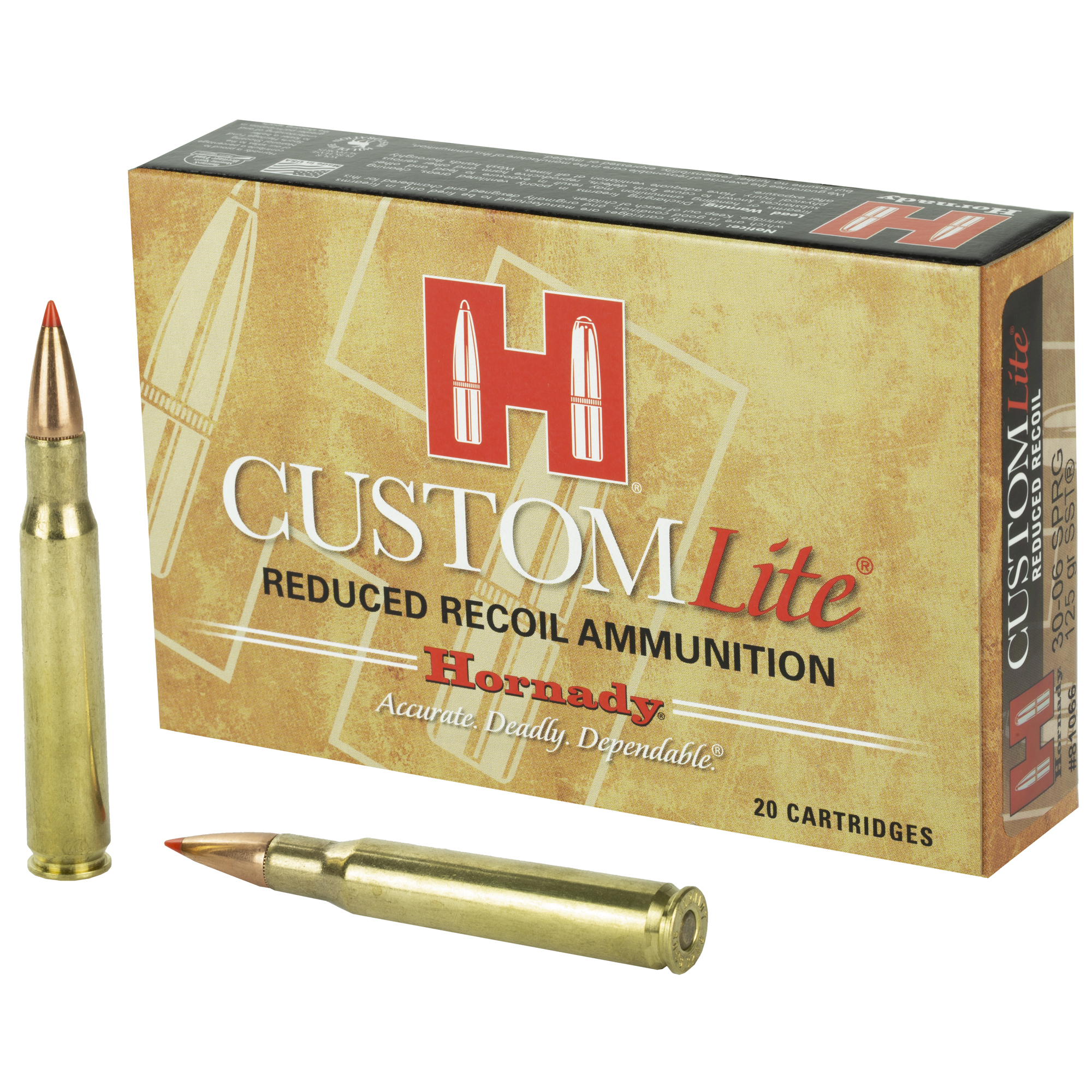 Hornady Custom Lite 30-06 Springfield Low Recoil 125gr SST – 20rd