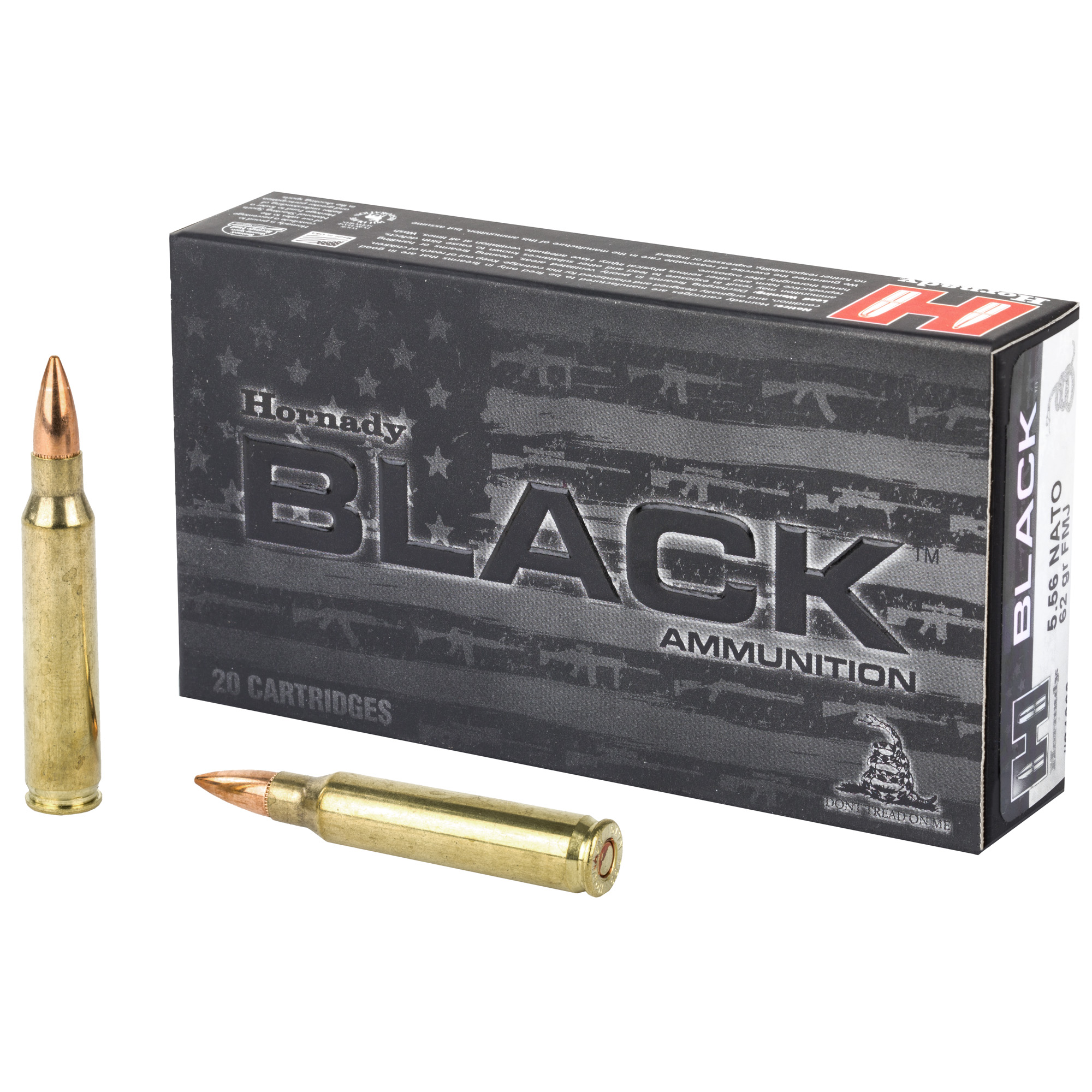 Hornady BLACK 5.56 NATO 62gr Full Metal Jacket – 20rd