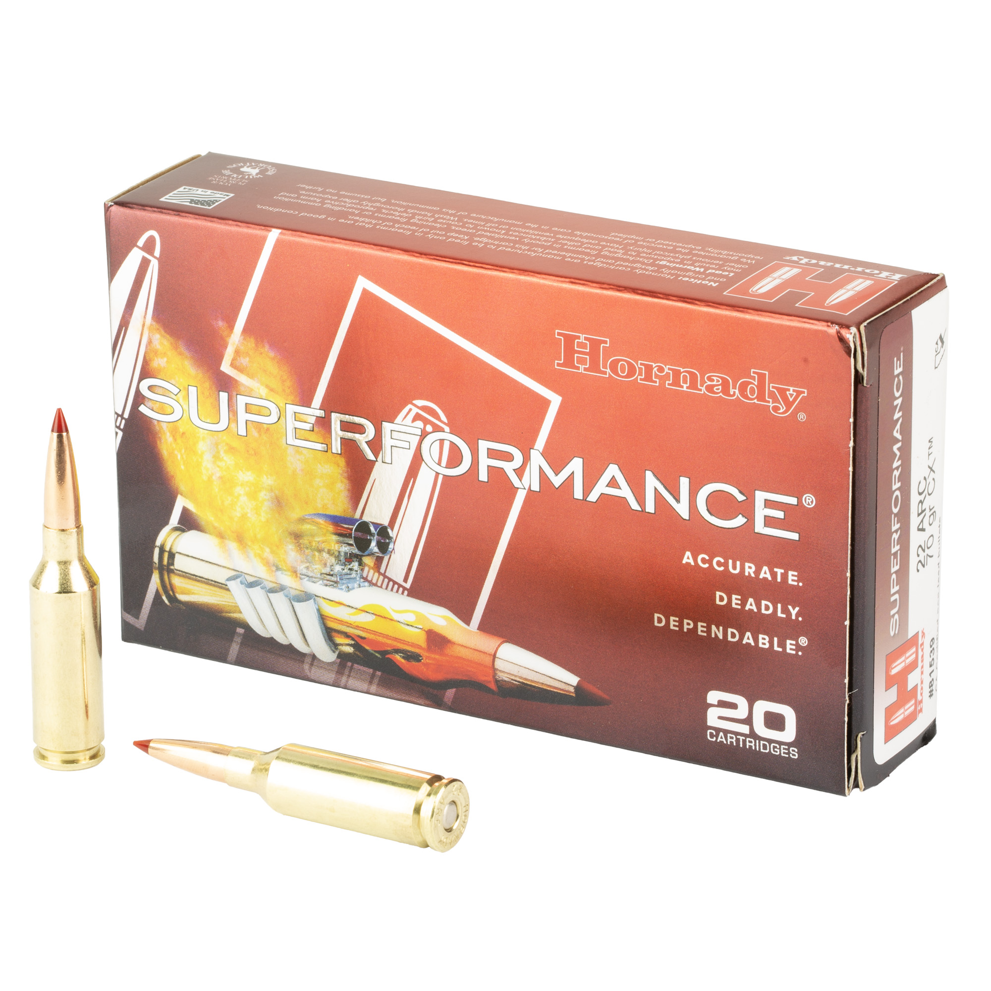 Hornady Superformance 22 ARC 70gr CX – 20rd