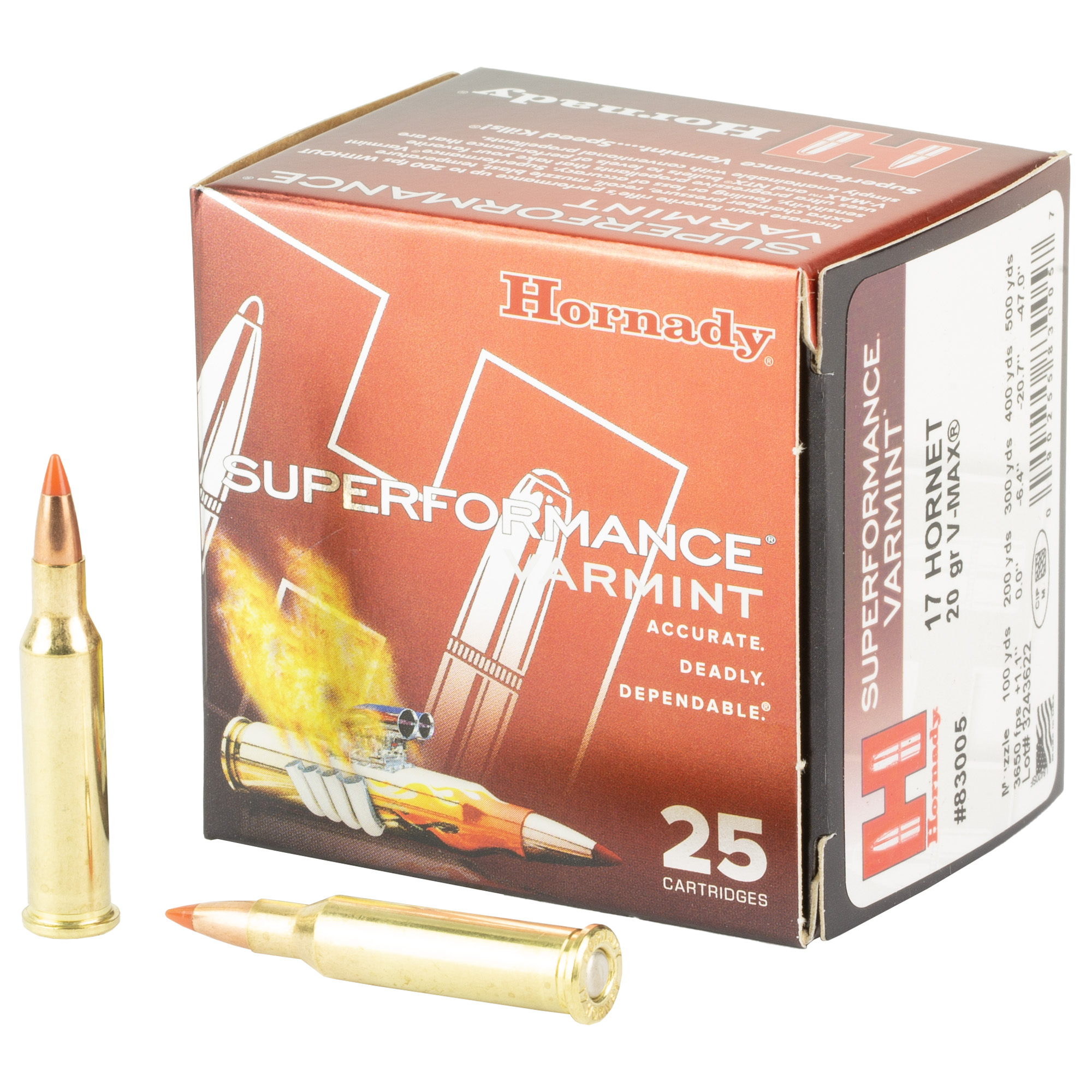 Hornady Superformance Varmint 17 Hornet 20gr V-Max – 25rd