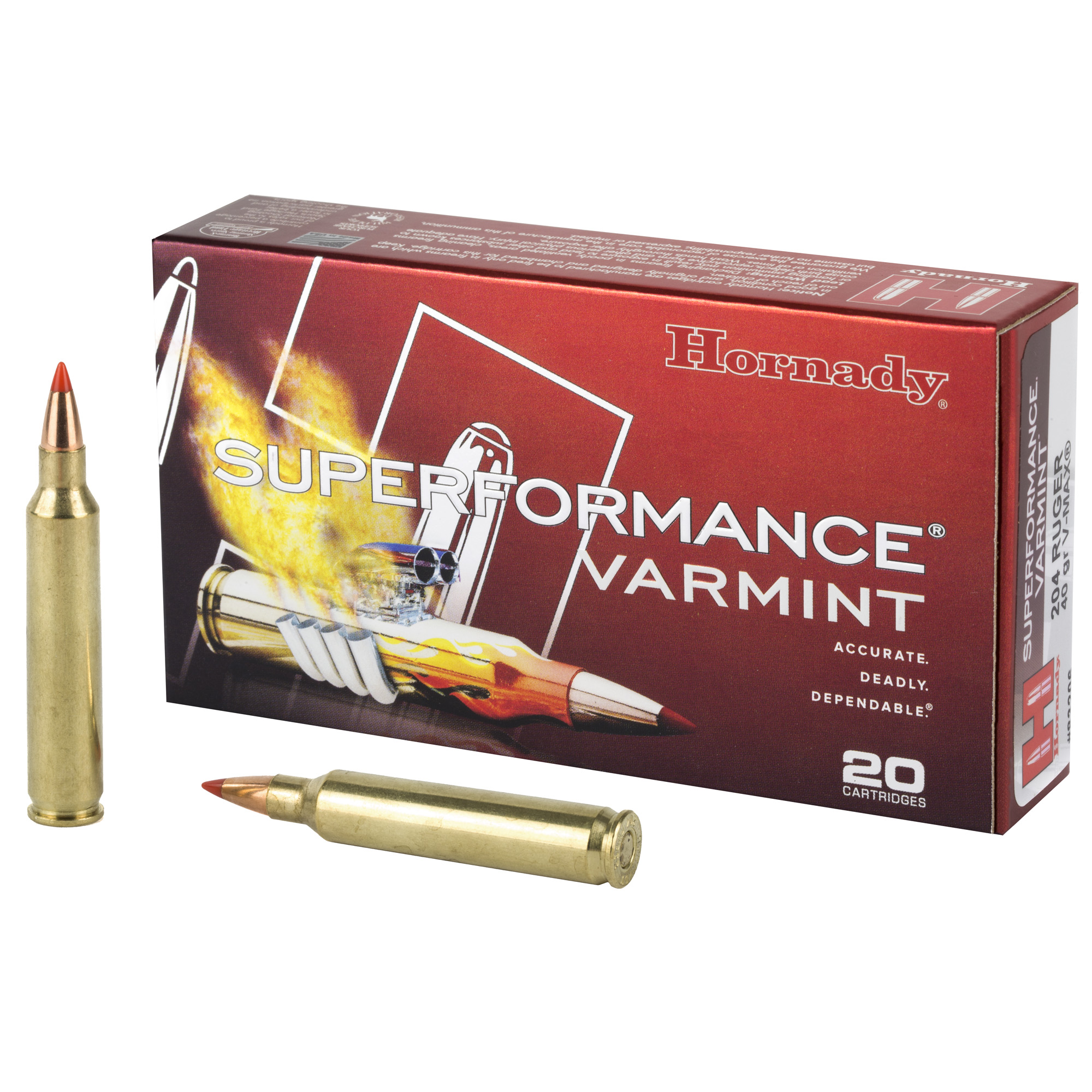 Hornady Superformance Varmint 204 Ruger 40gr V-Max – 20rd