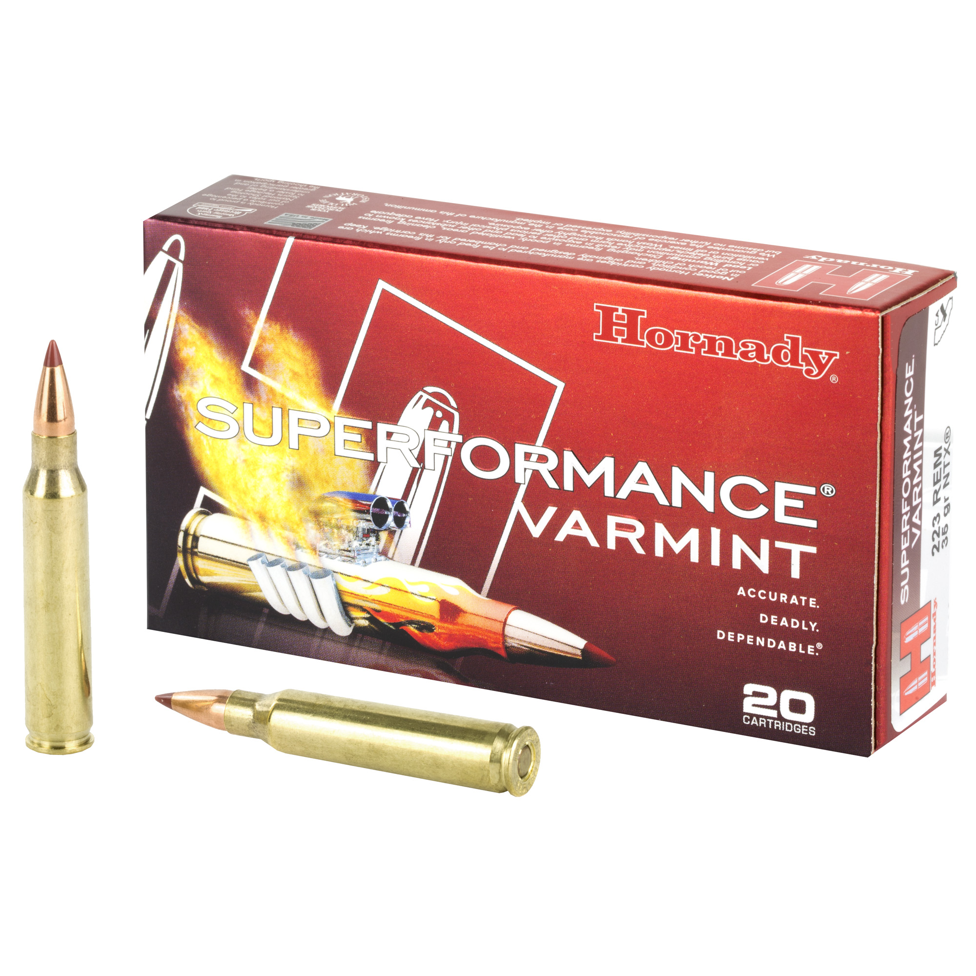 Hornady Superformance Varmint 223 Remington California Certified Nonlead Ammunition 35gr NTX – 20rd