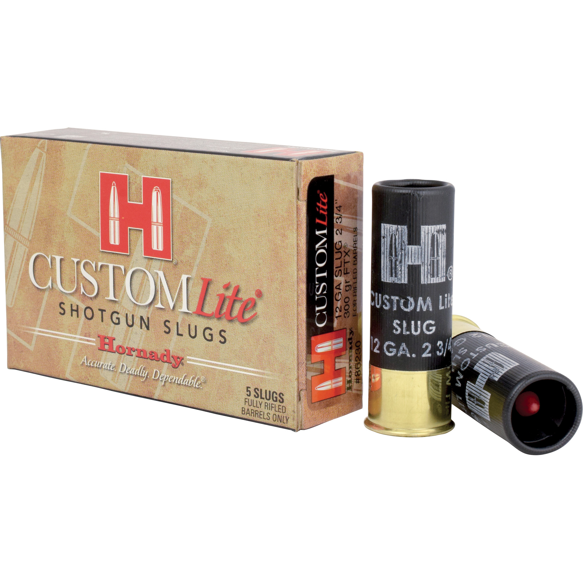 Hornady Custom Lite 12 Gauge 2.75″ 300gr Slug – 5rd