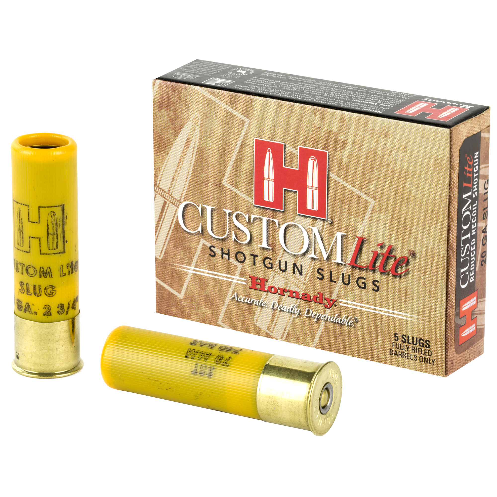 Hornady Custom Lite 20 Gauge 2.75″ 250gr Sabot Slug – 5rd