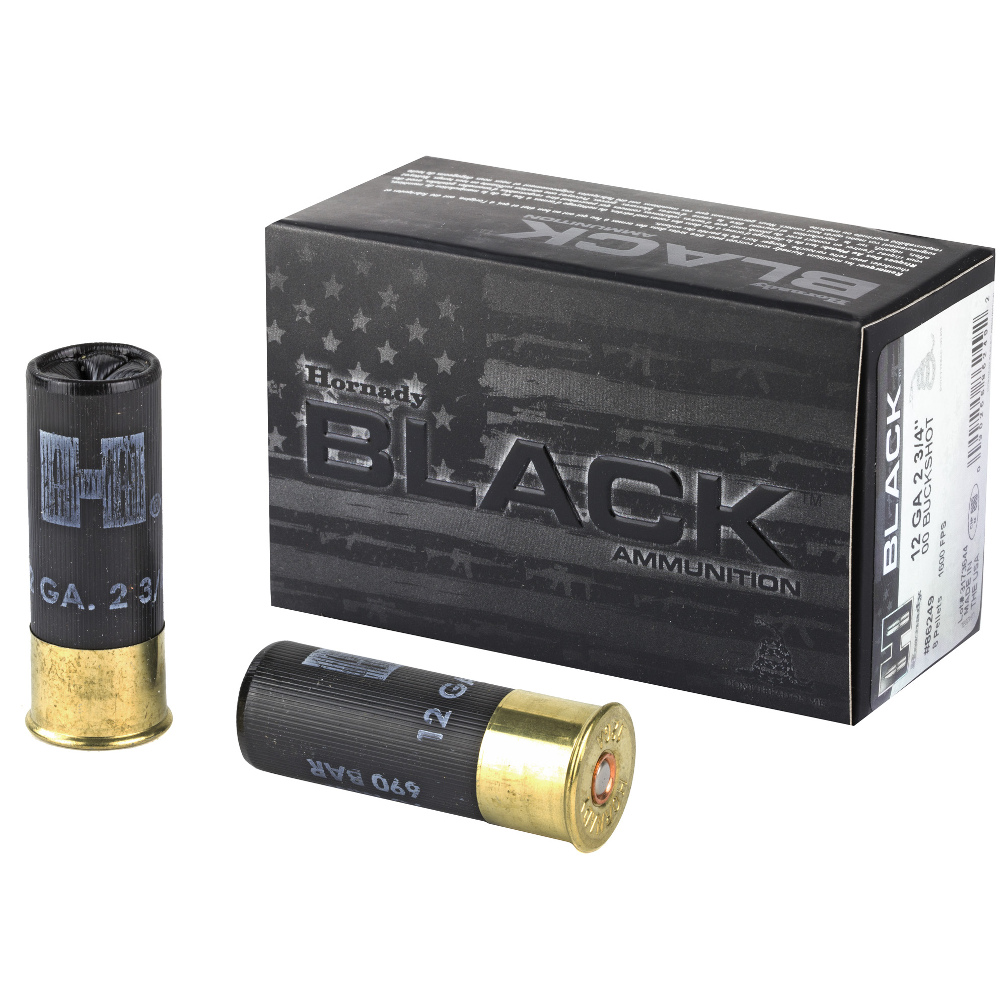 Hornady BLACK 12 Gauge 2.75″ 00 Buck Buckshot – 10rd