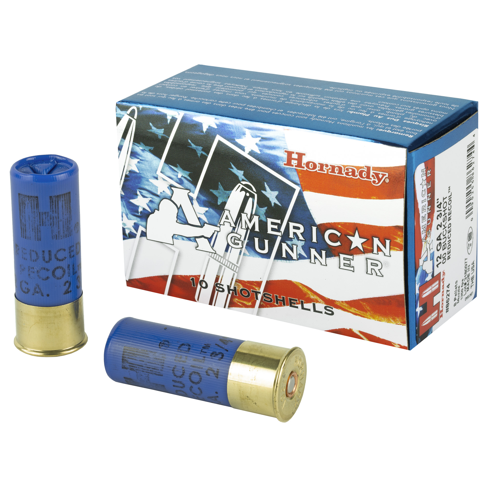 Hornady American Gunner 12 Gauge 2.75″ Low Recoil 00 Buck Buckshot – 10rd