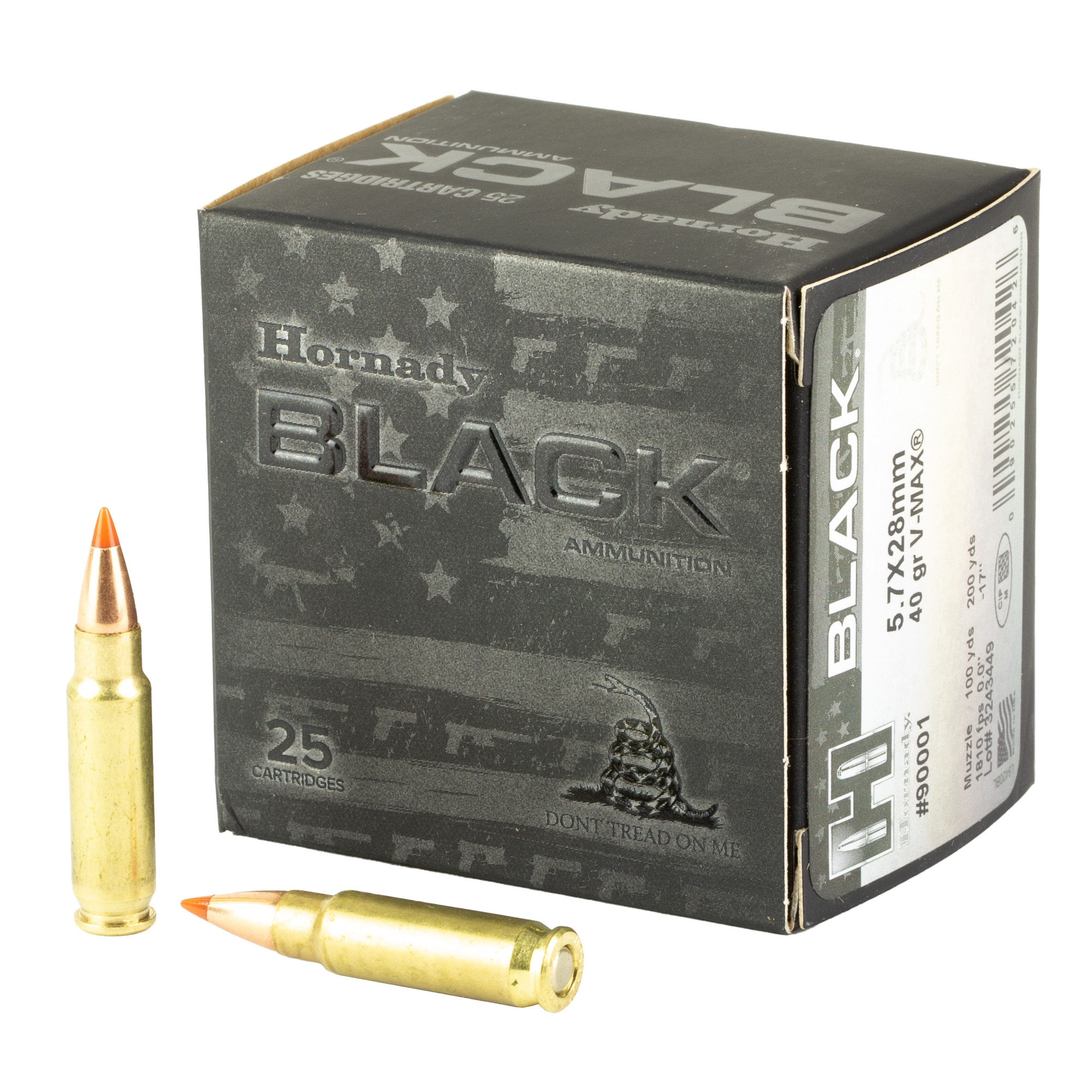 Hornady BLACK 5.7X28mm 40gr V-Max – 25rd